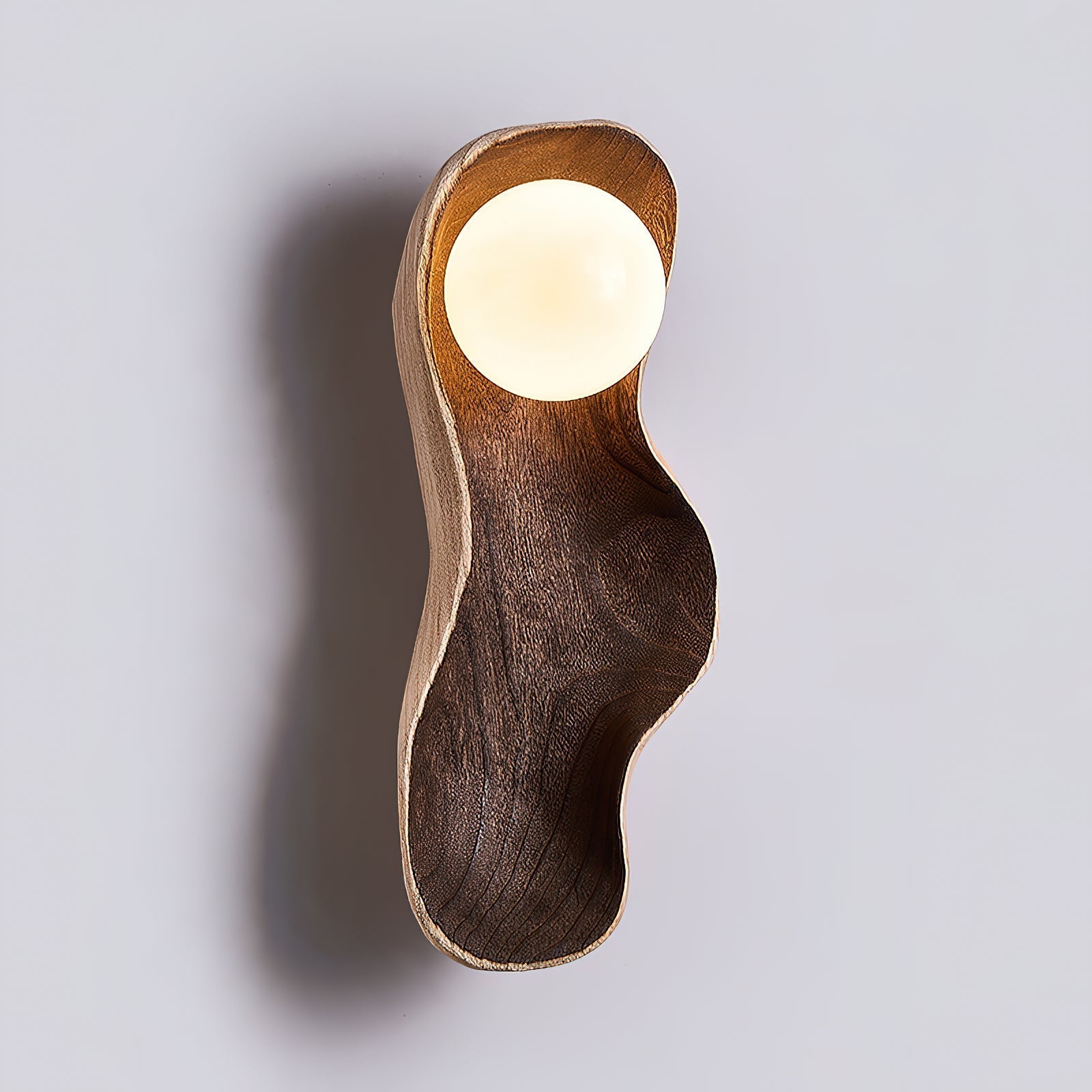 Freyza | Evshaia Pea Wooden Glass Wood Wall Light – Bedroom Hallway