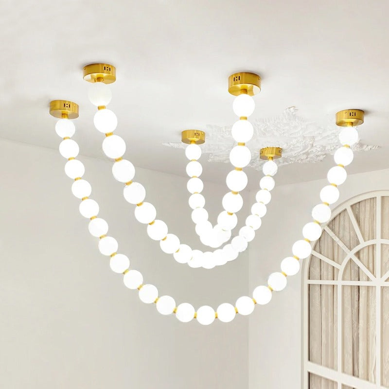 Freyza | Icarara Pearl Necklace Glass Chandelier – Dining Room Living Room