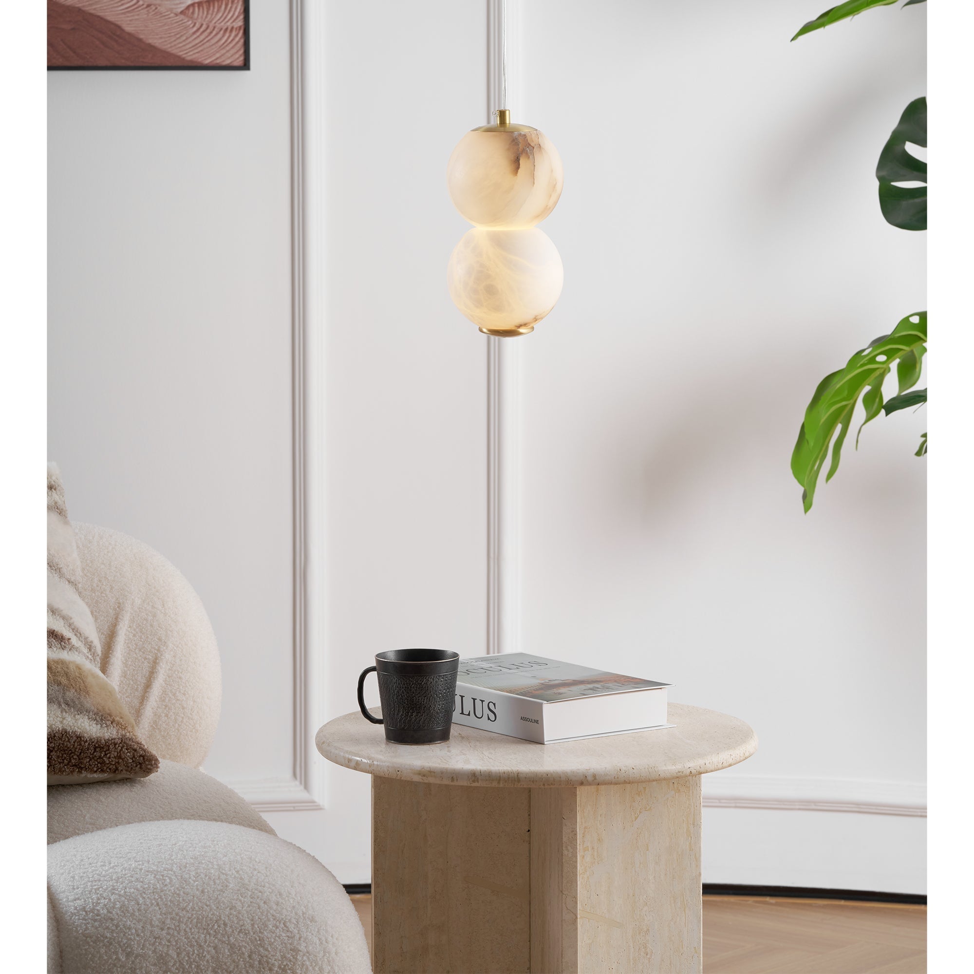 Freyza | Elore Pearl Alabaster Pendant Light – Kitchen Dining Room