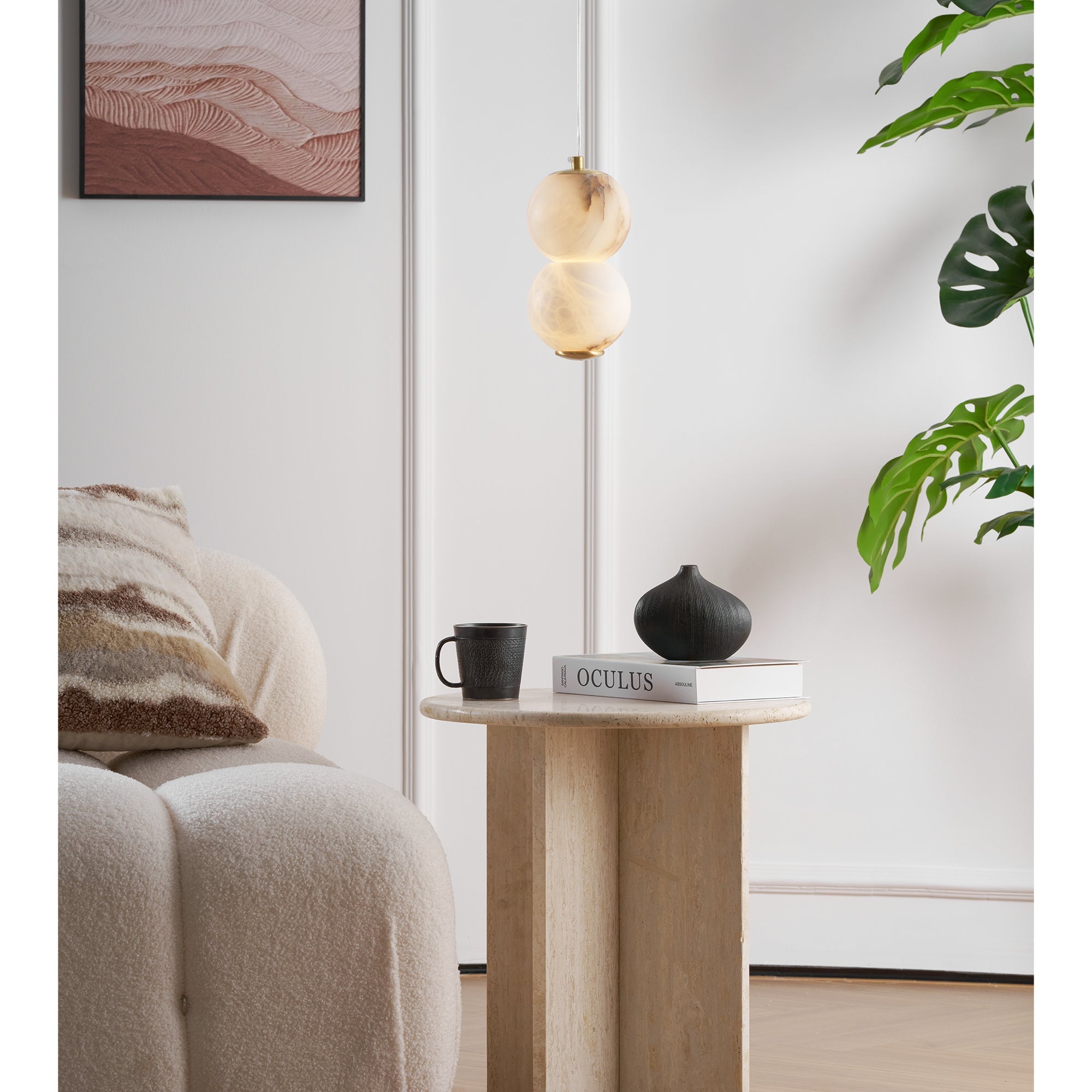 Freyza | Elore Pearl Alabaster Pendant Light – Kitchen Dining Room