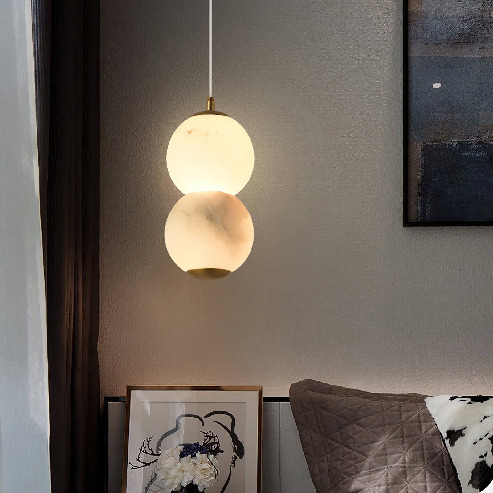Freyza | Elore Pearl Alabaster Pendant Light – Kitchen Dining Room