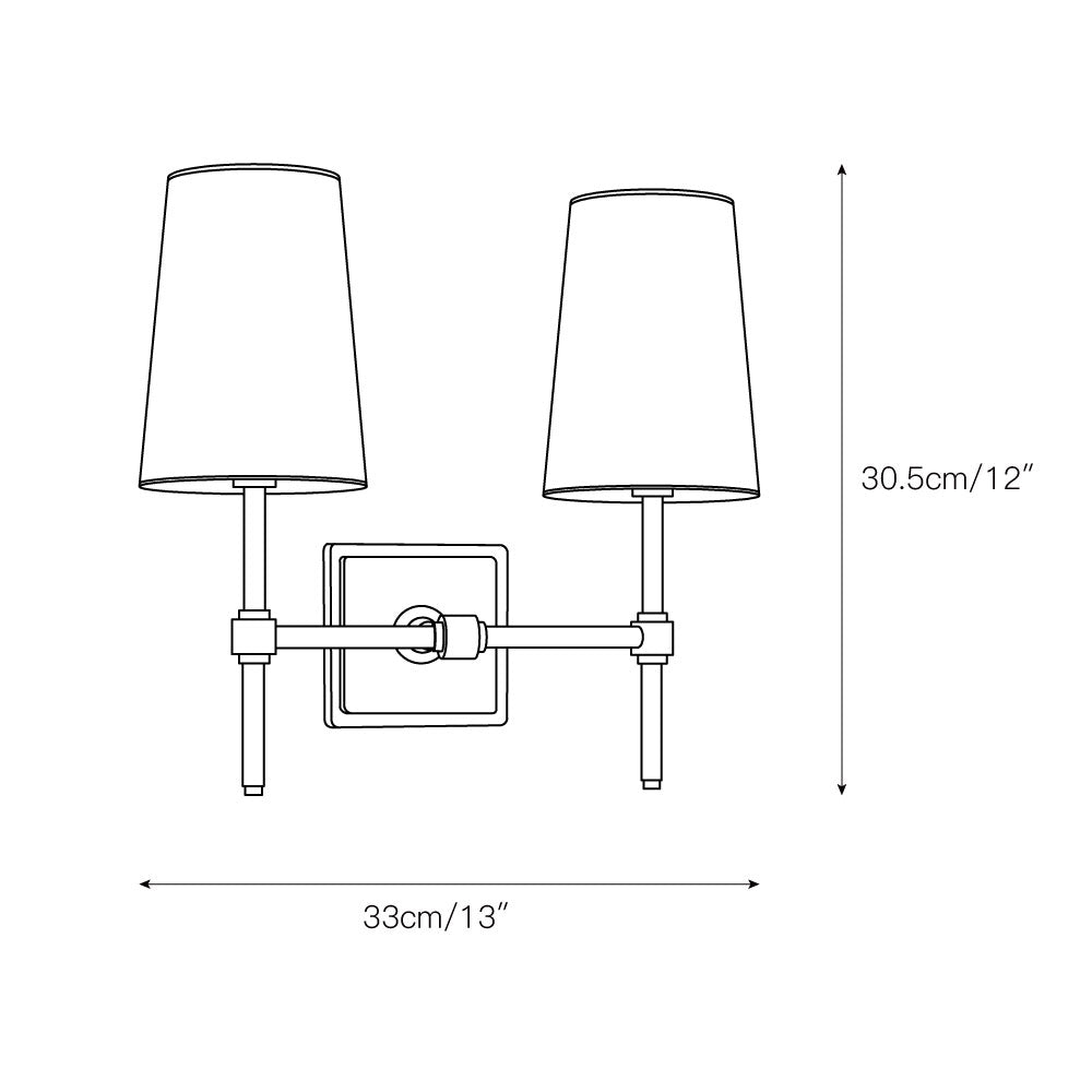 Freyza | Vicarara Vintage-Industrielle Wandleuchte aus Messing mit Stoffschirm – Industrielles Schlafzimmer, Flur