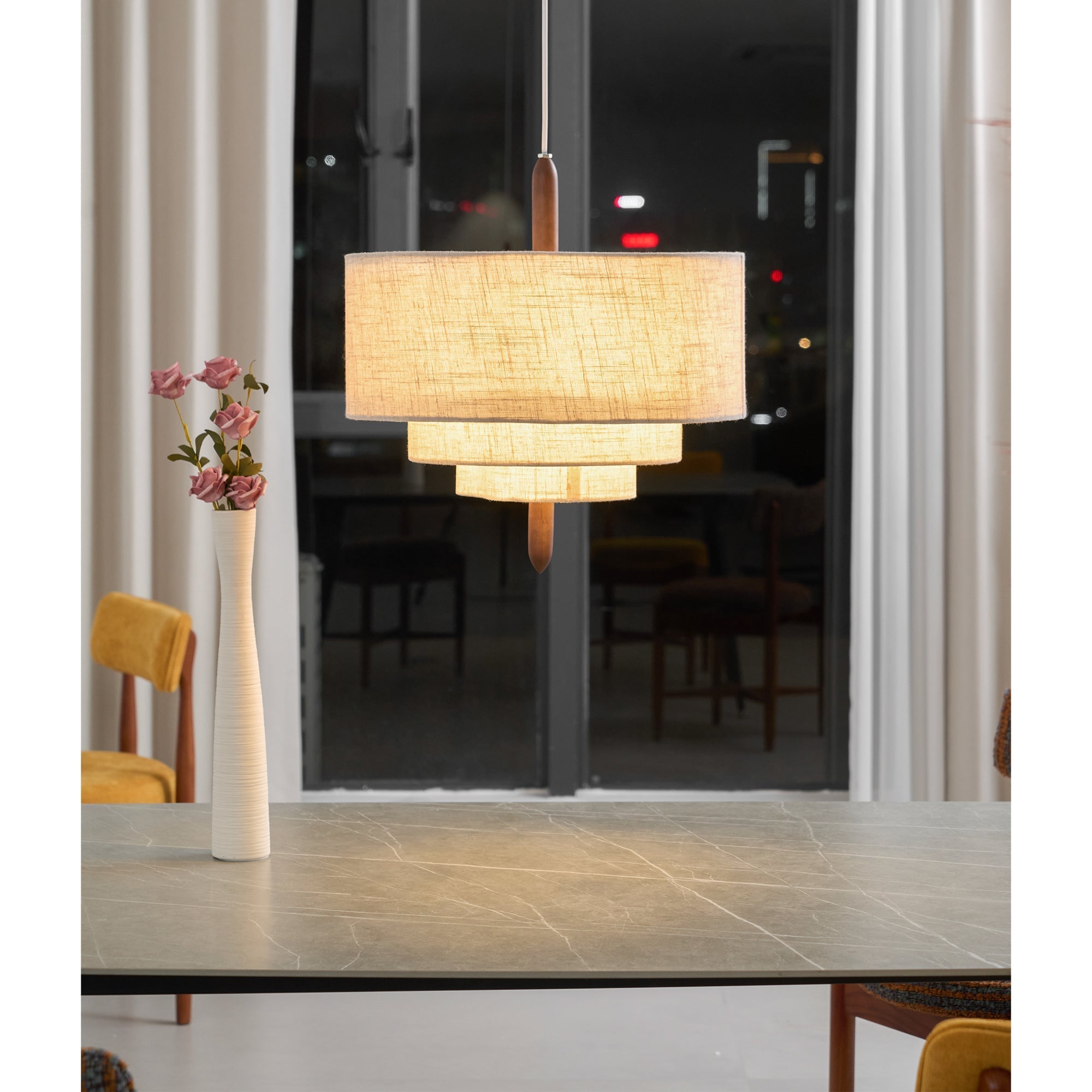 Freyza | Altheus Nordic Pebble Fabric Pendant Light – Nordic Kitchen Dining Room