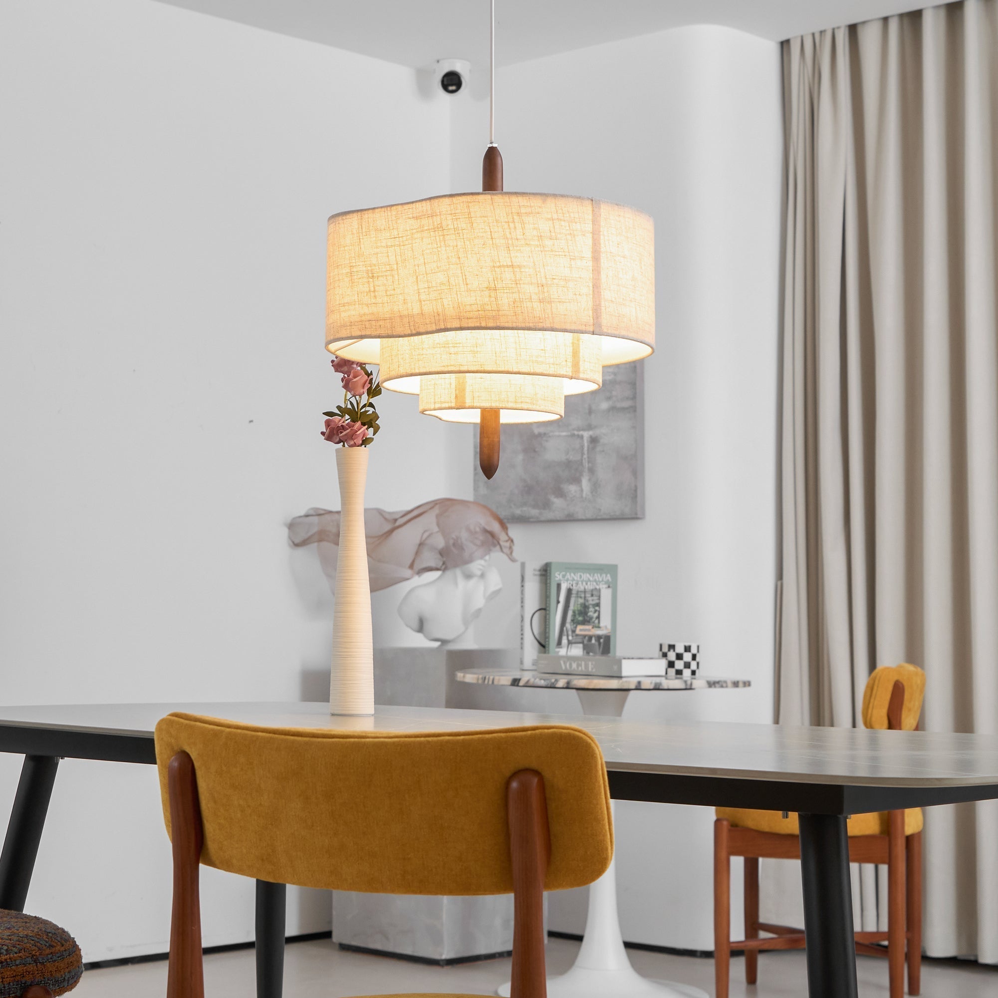 Freyza | Altheus Nordic Pebble Fabric Pendant Light – Nordic Kitchen Dining Room