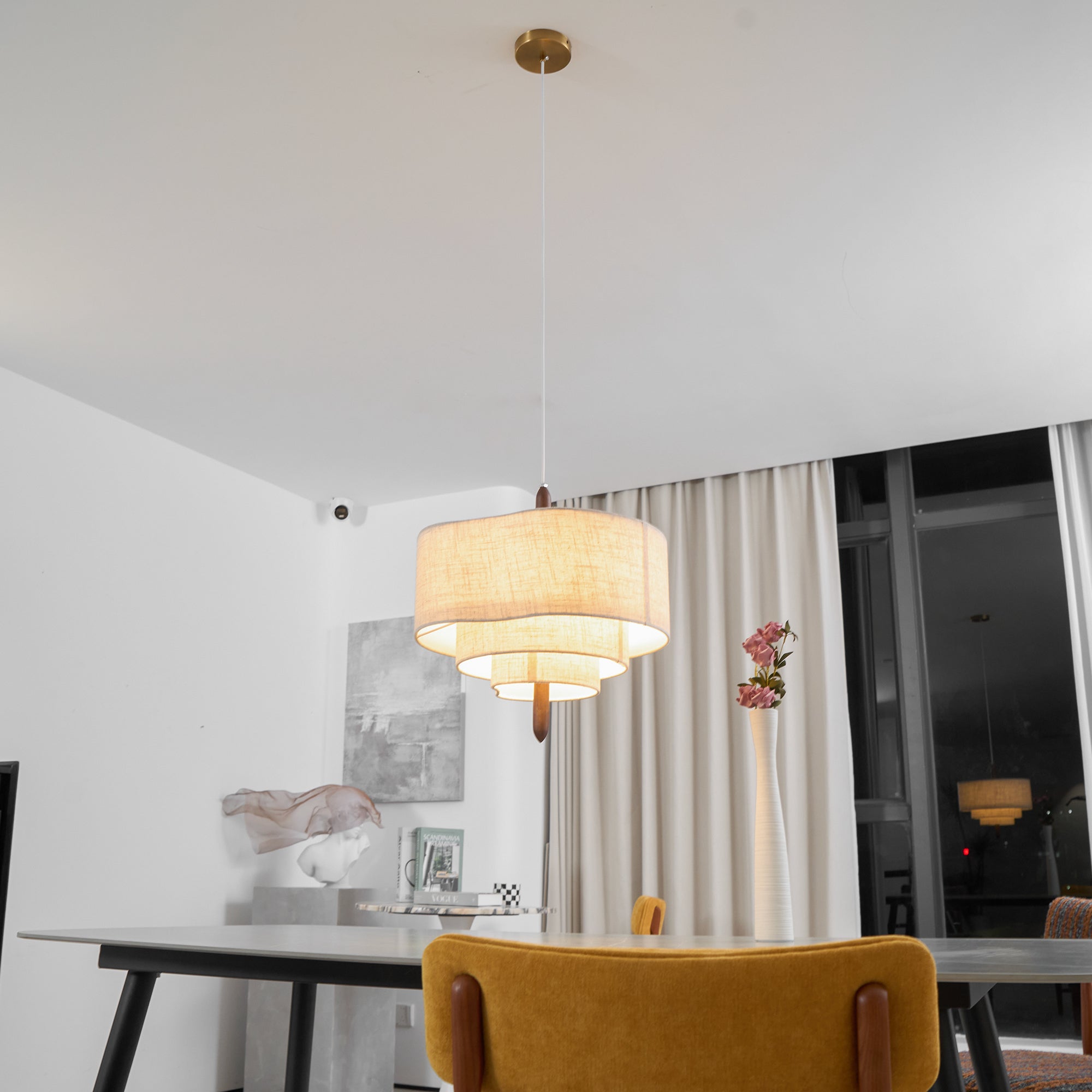 Freyza | Altheus Nordic Pebble Fabric Pendant Light – Nordic Kitchen Dining Room