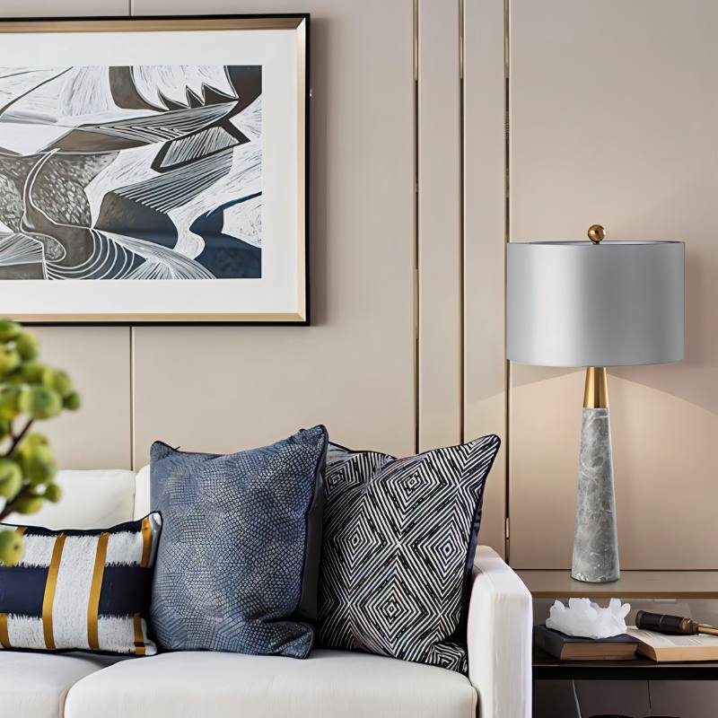 Pelane | Elegant Modern Marble Table Lamp for Bedside or Living Room 8