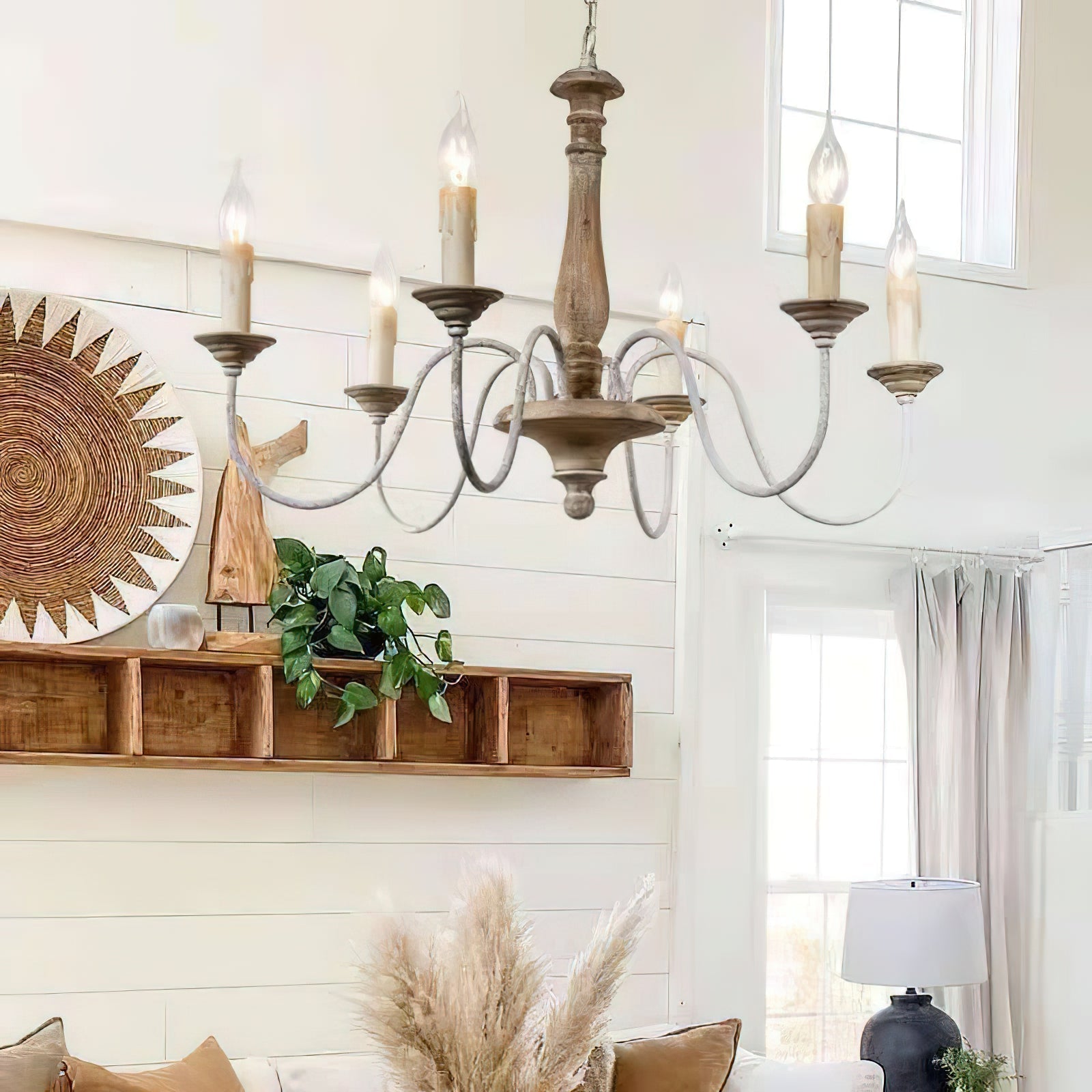 Freyza | Syshaeth Vintage Industrial Wood Chandelier – Industrial Dining Room Living Room