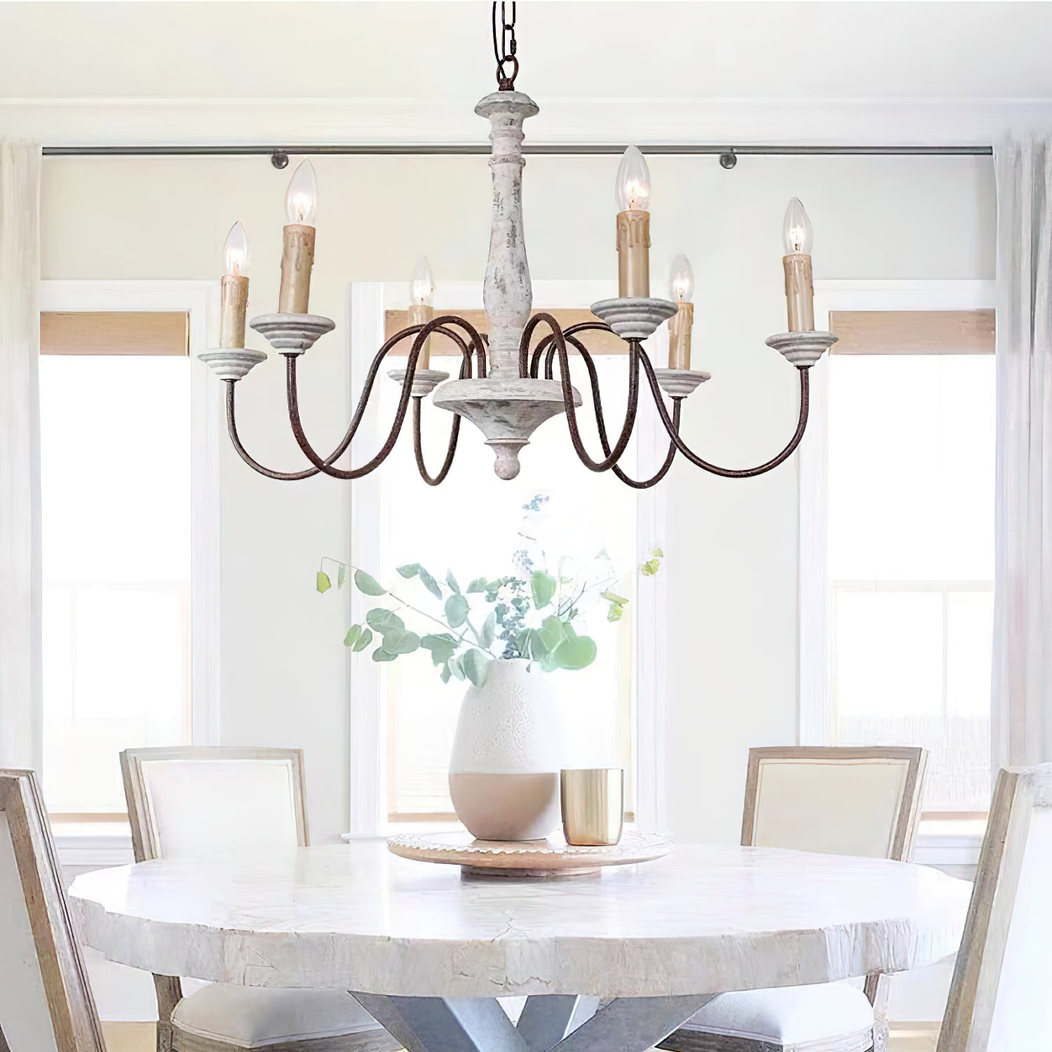 Freyza | Syshaeth Vintage Industrial Wood Chandelier – Industrial Dining Room Living Room
