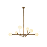 Freyza | Ilvelia Brass Glass Brass Glass Chandelier – Dining Room Living Room