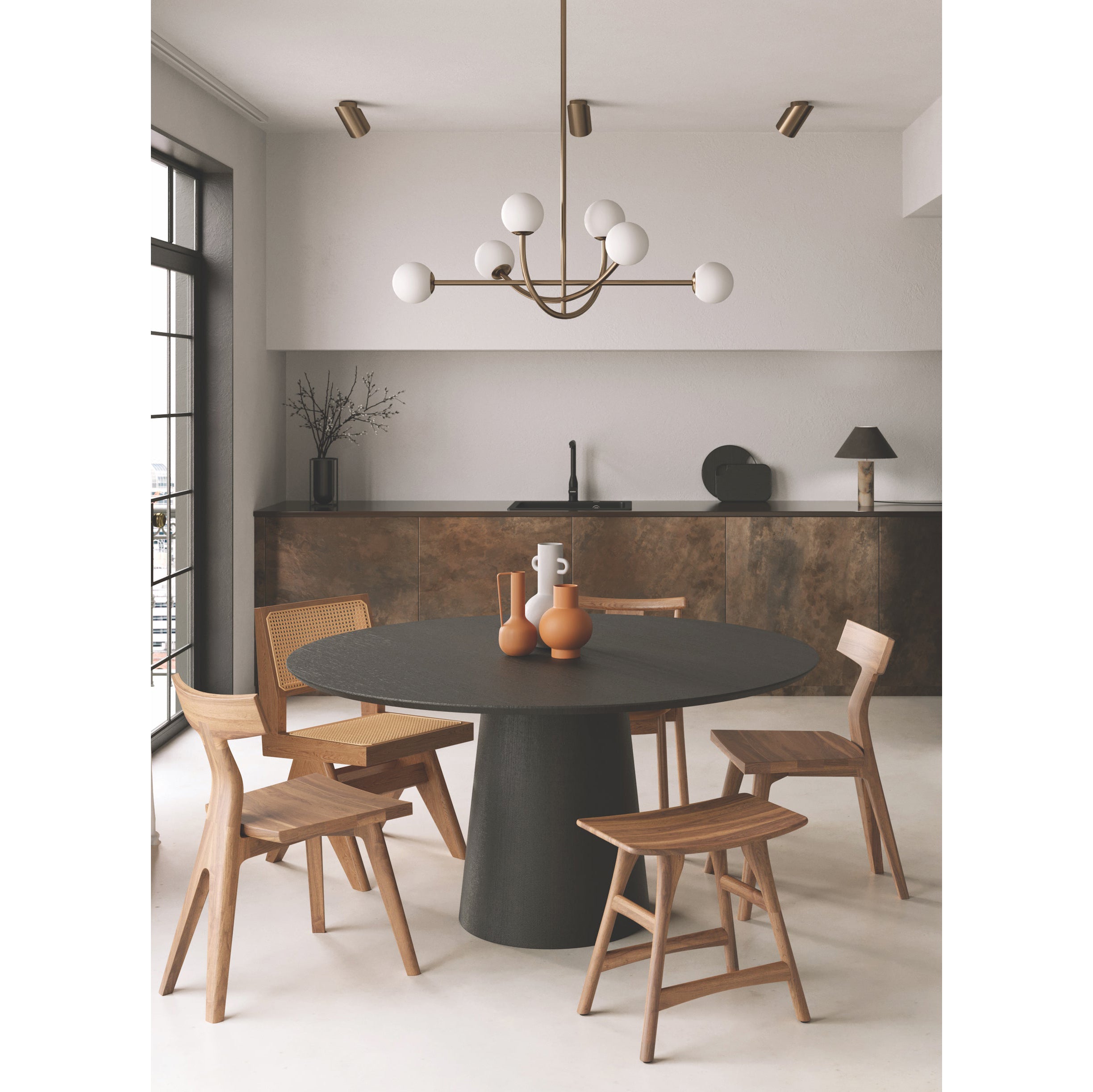 Freyza | Ilvelia Brass Glass Brass Glass Chandelier – Dining Room Living Room