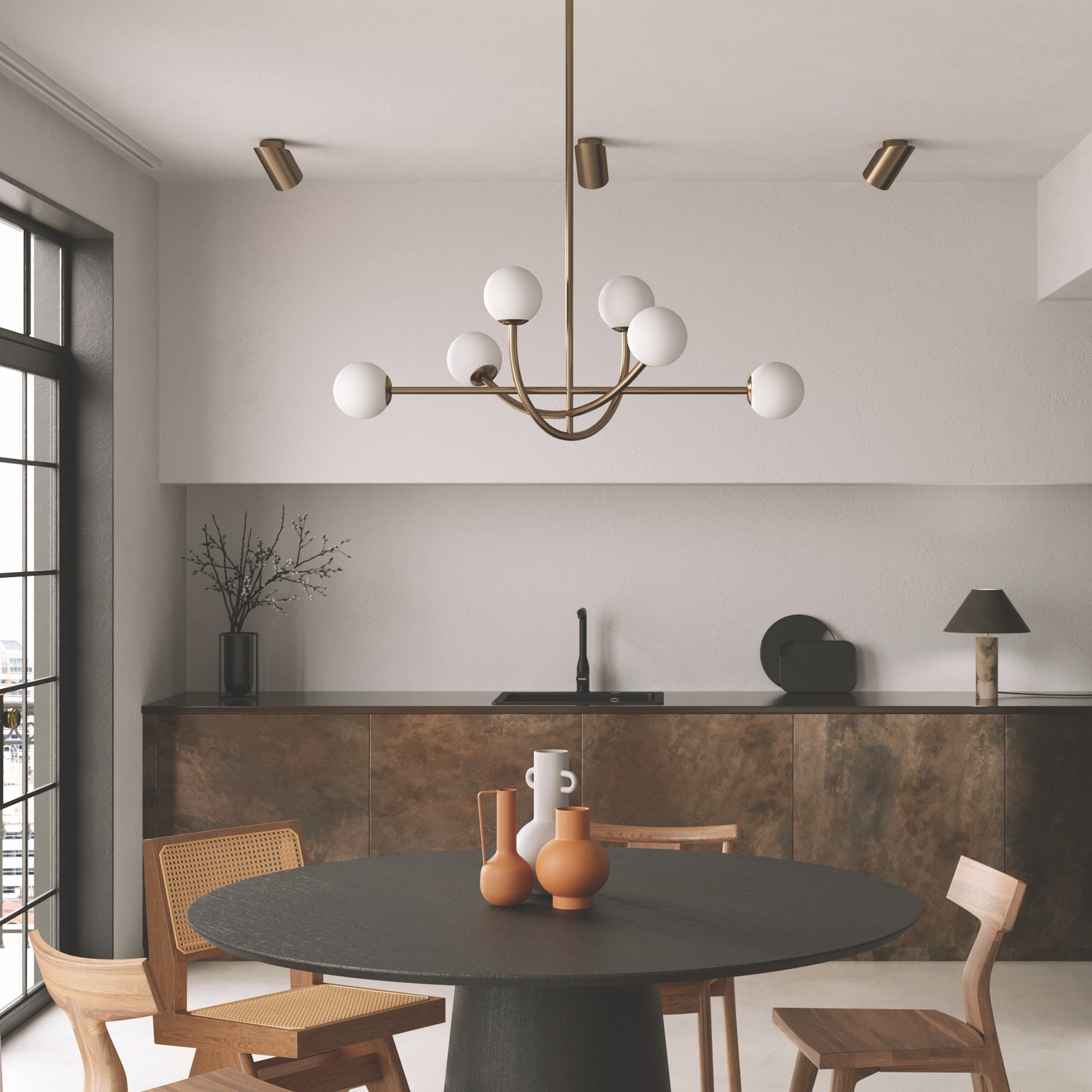 Freyza | Ilvelia Brass Glass Brass Glass Chandelier – Dining Room Living Room