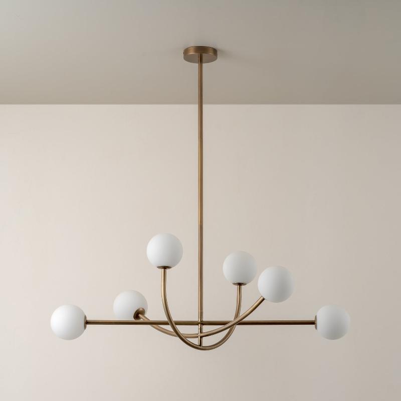 Freyza | Ilvelia Brass Glass Brass Glass Chandelier – Dining Room Living Room