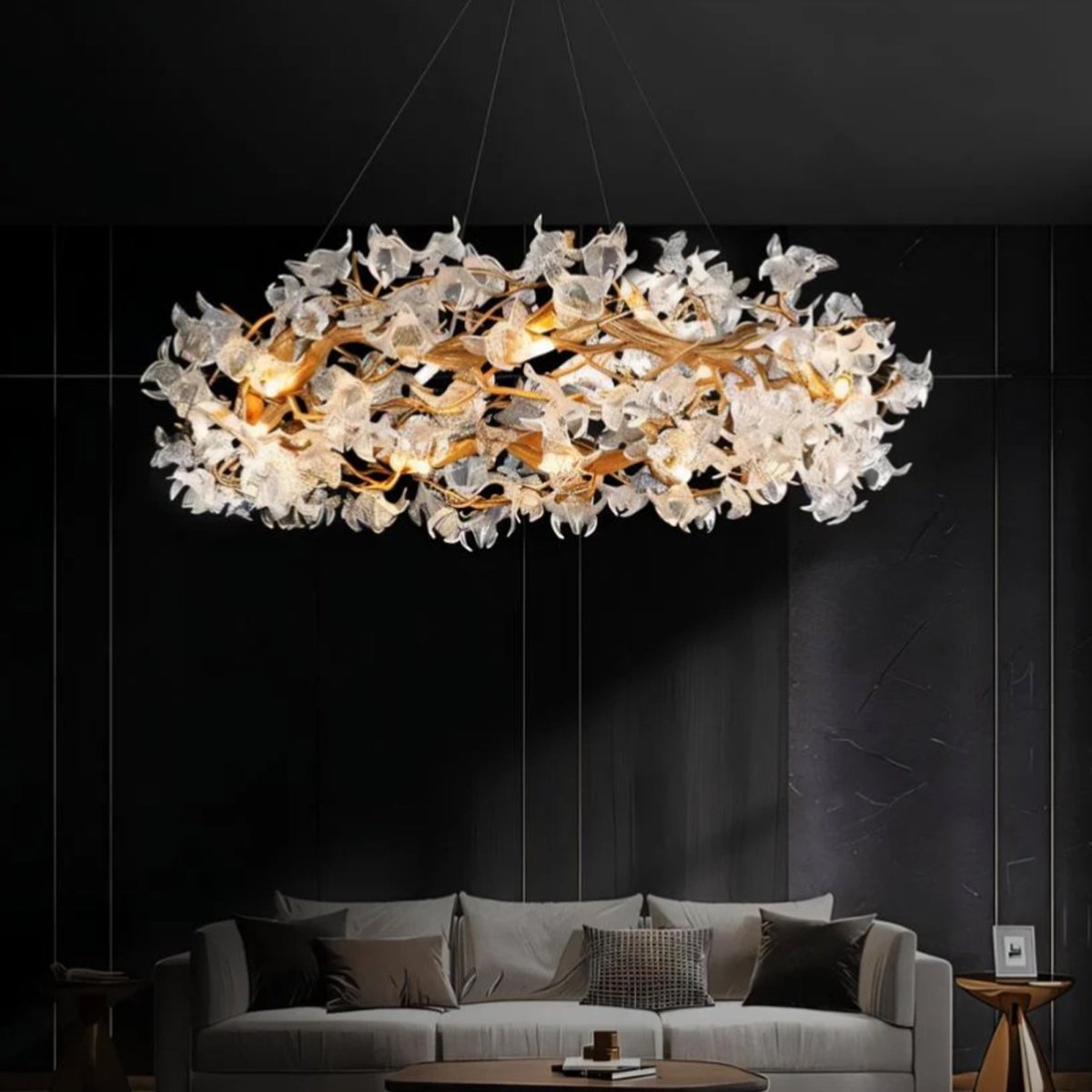 Freyza - PetalaGlow | Elegant Modern Crystal Chandelier Light for Dining Room