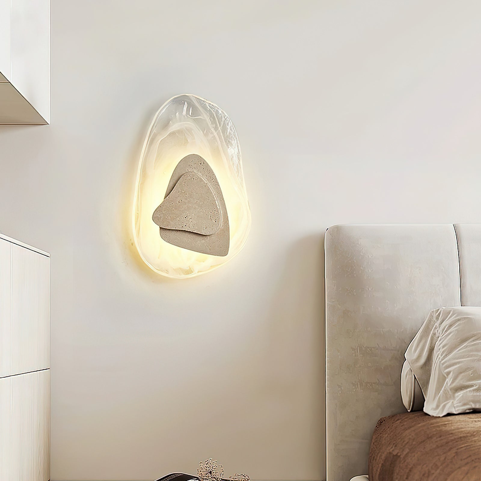 Freyza | Applique murale en verre travertin Zenorarae – Chambre, couloir