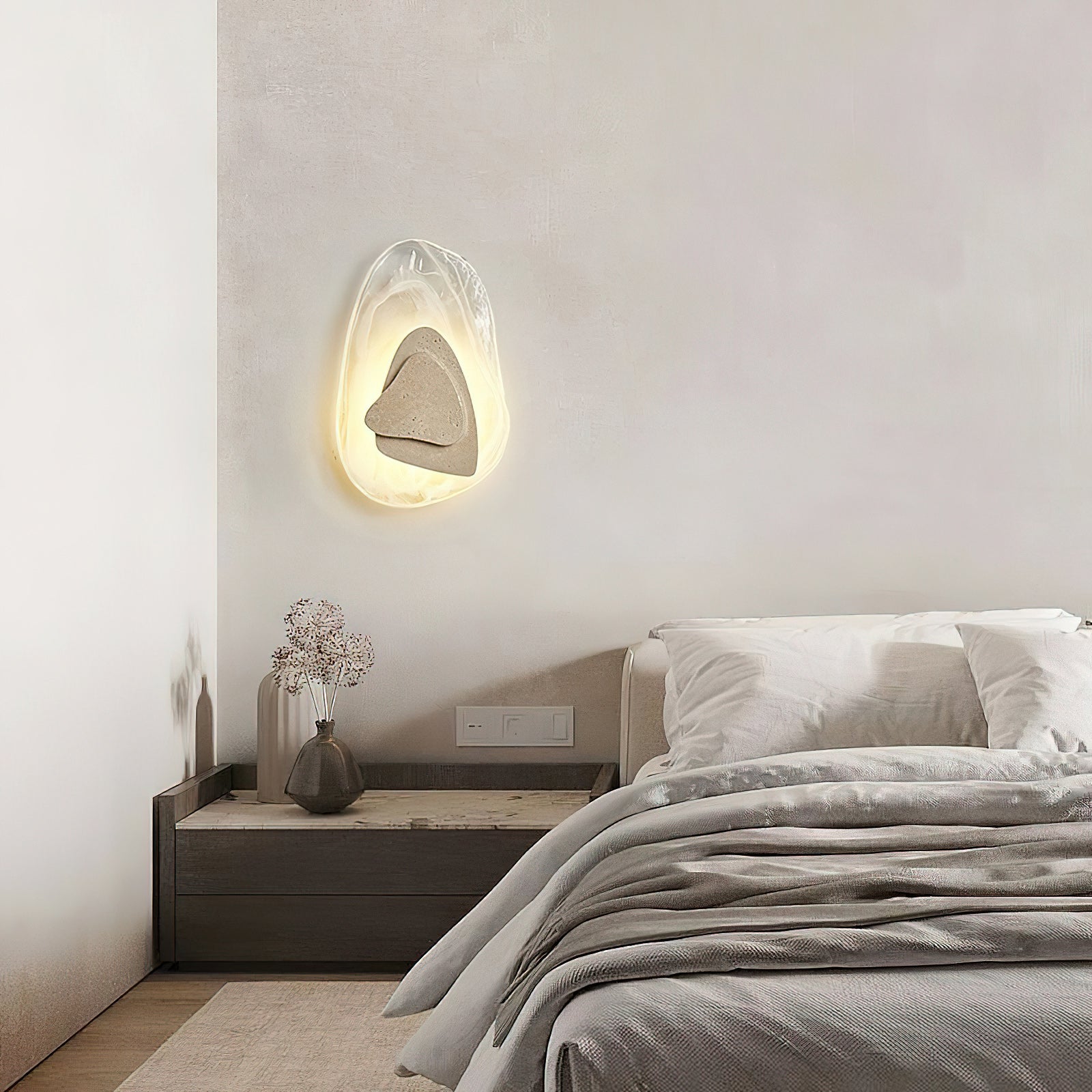 Freyza | Applique murale en verre travertin Zenorarae – Chambre, couloir