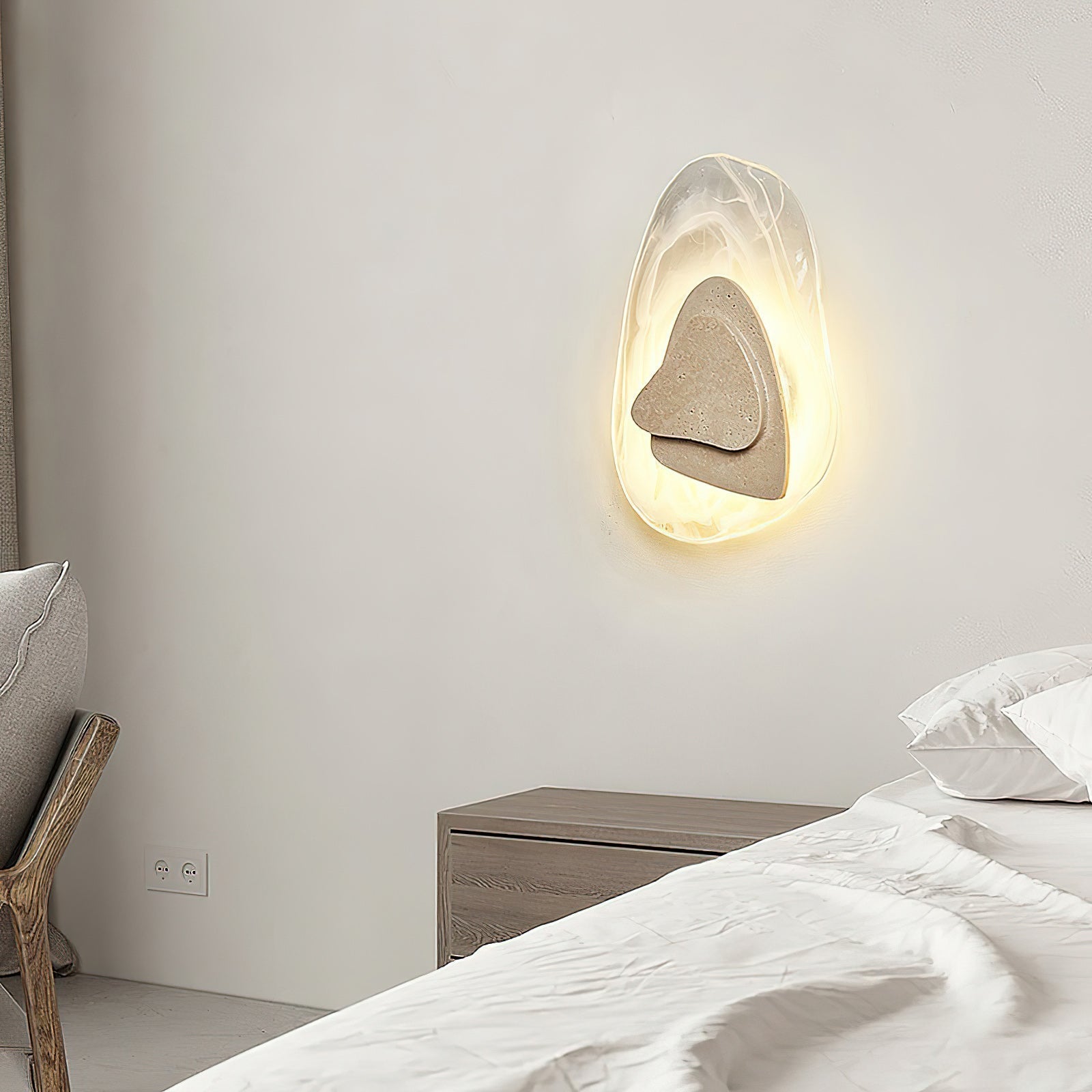 Freyza | Applique murale en verre travertin Zenorarae – Chambre, couloir