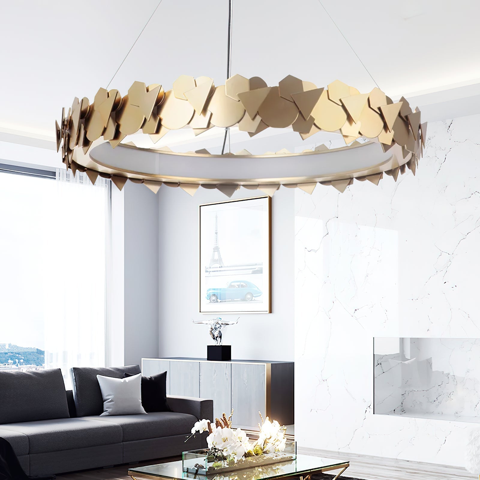 Freyza | Philomenos Halo Chandelier Chandelier – Dining Room Living Room