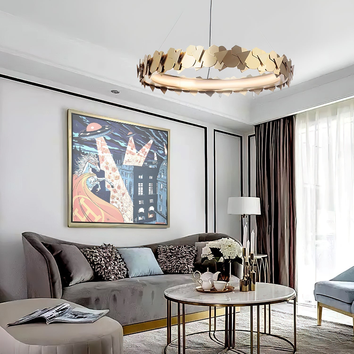 Freyza | Philomenos Halo Chandelier Chandelier – Dining Room Living Room