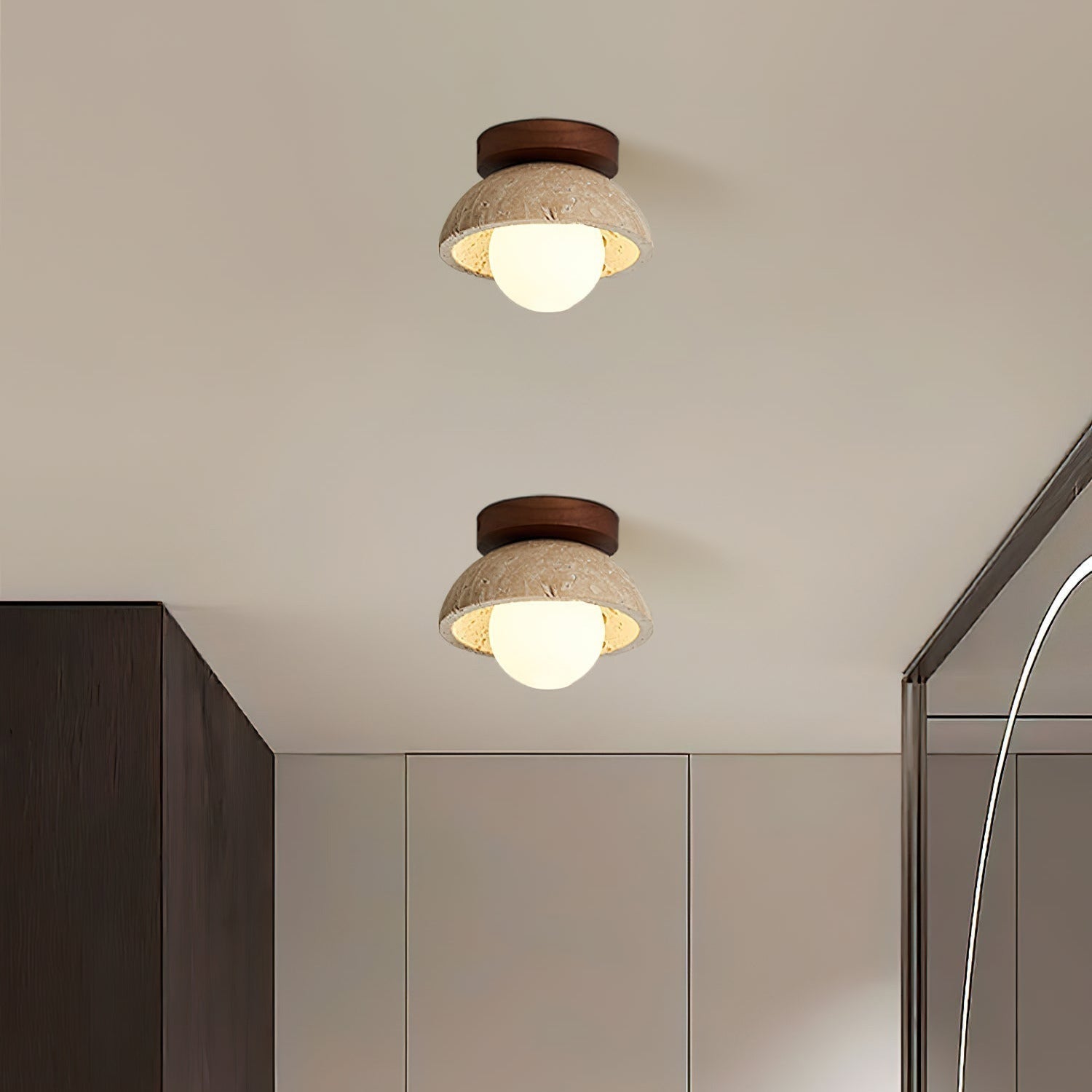 Freyza | Plafonnier semi-encastré – Chambre, couloir et cuisine minimalistes