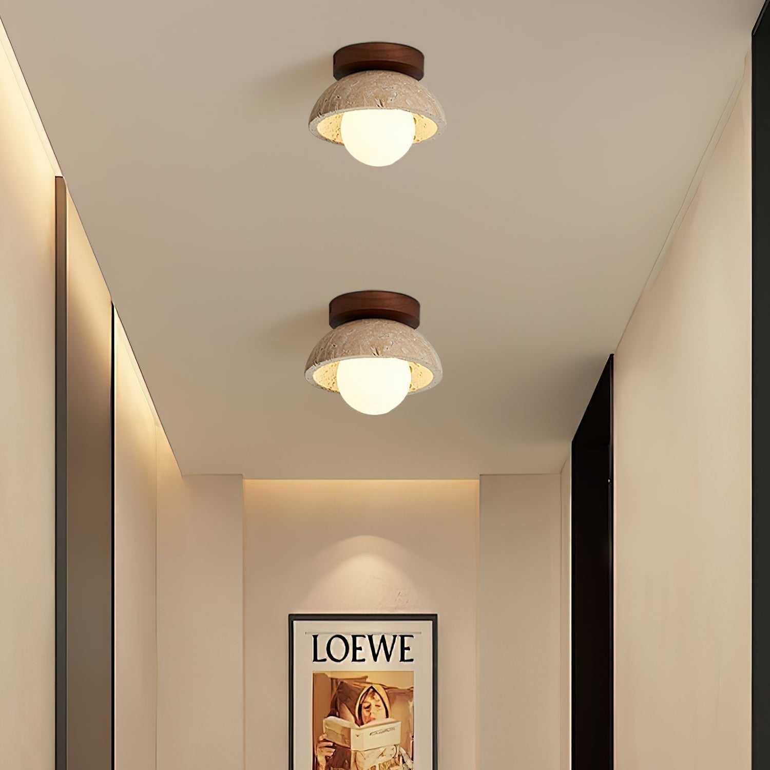 Freyza | Plafonnier semi-encastré – Chambre, couloir et cuisine minimalistes