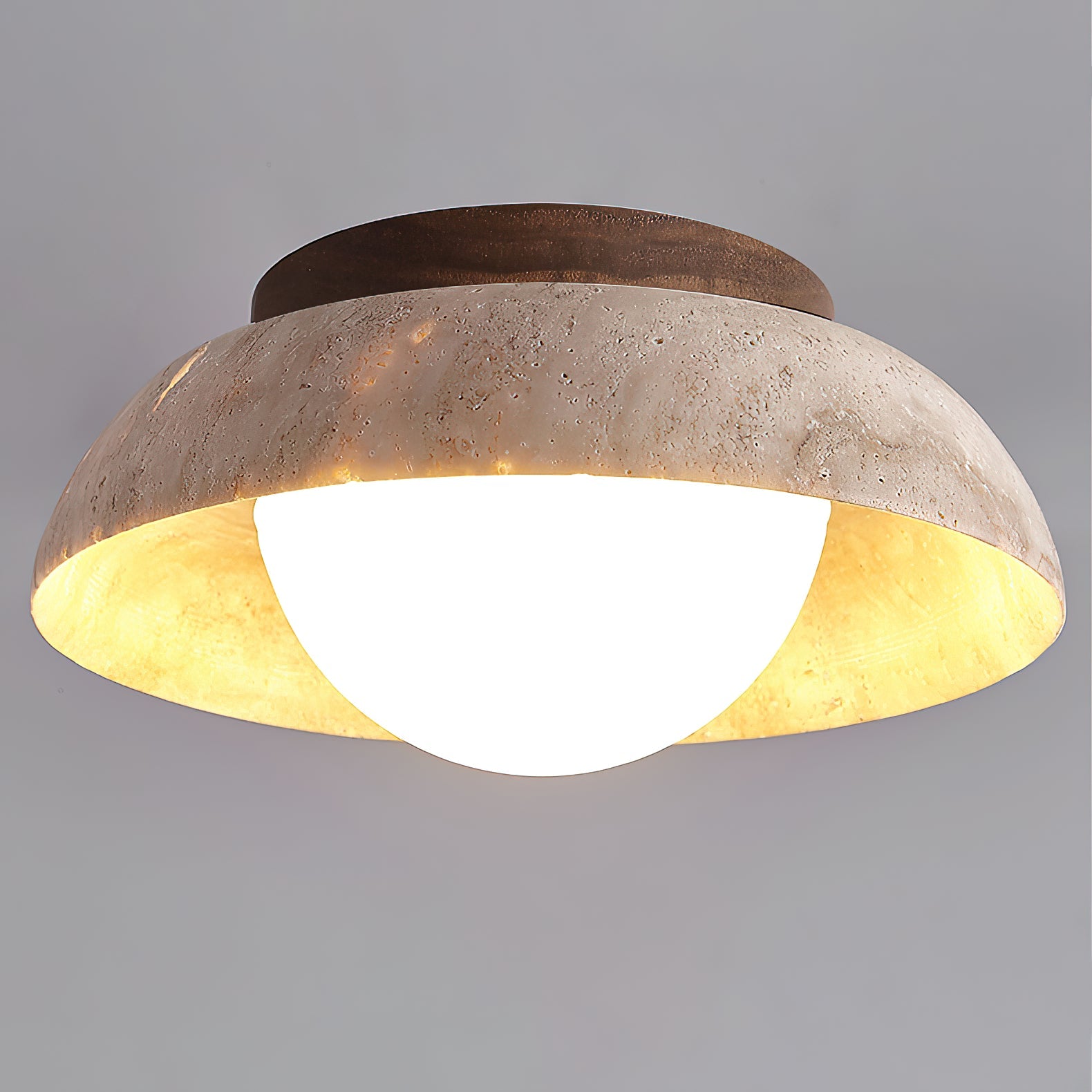 Freyza | Plafonnier en travertin Cuvela – Chambre et salon