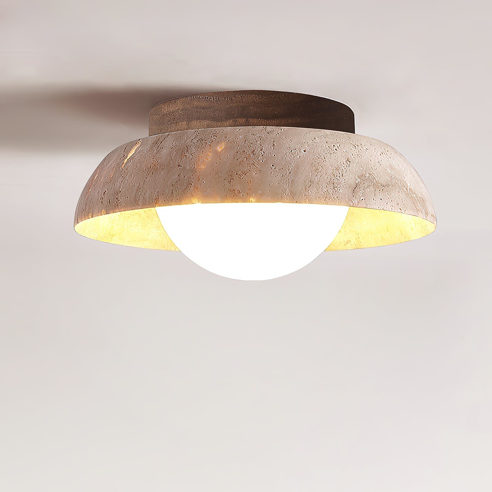 Freyza | Plafonnier en travertin Cuvela – Chambre et salon