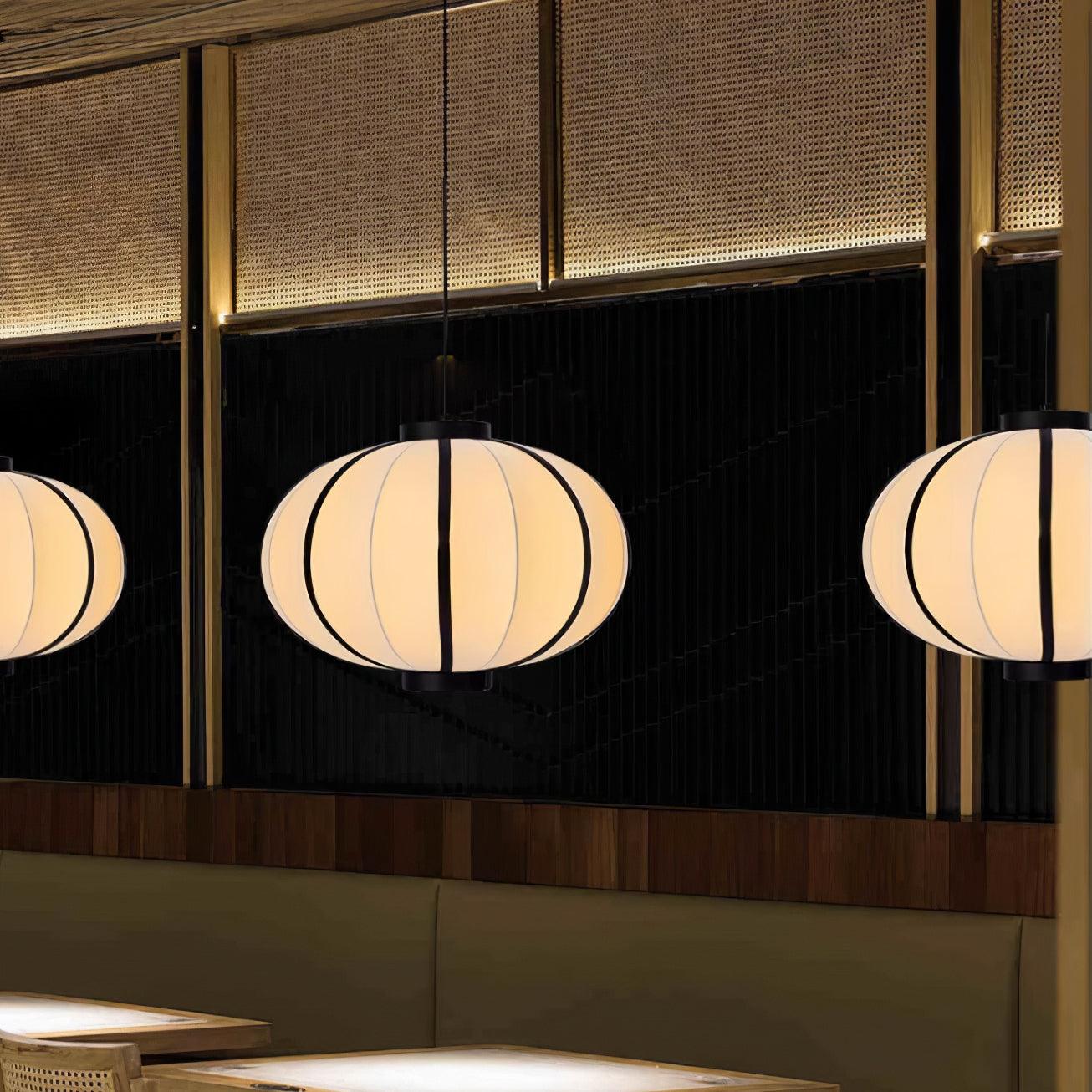 Freyza | Suspension en tissu, lanterne en tissu – Luminaire suspendu vintage pour cuisine et salle à manger