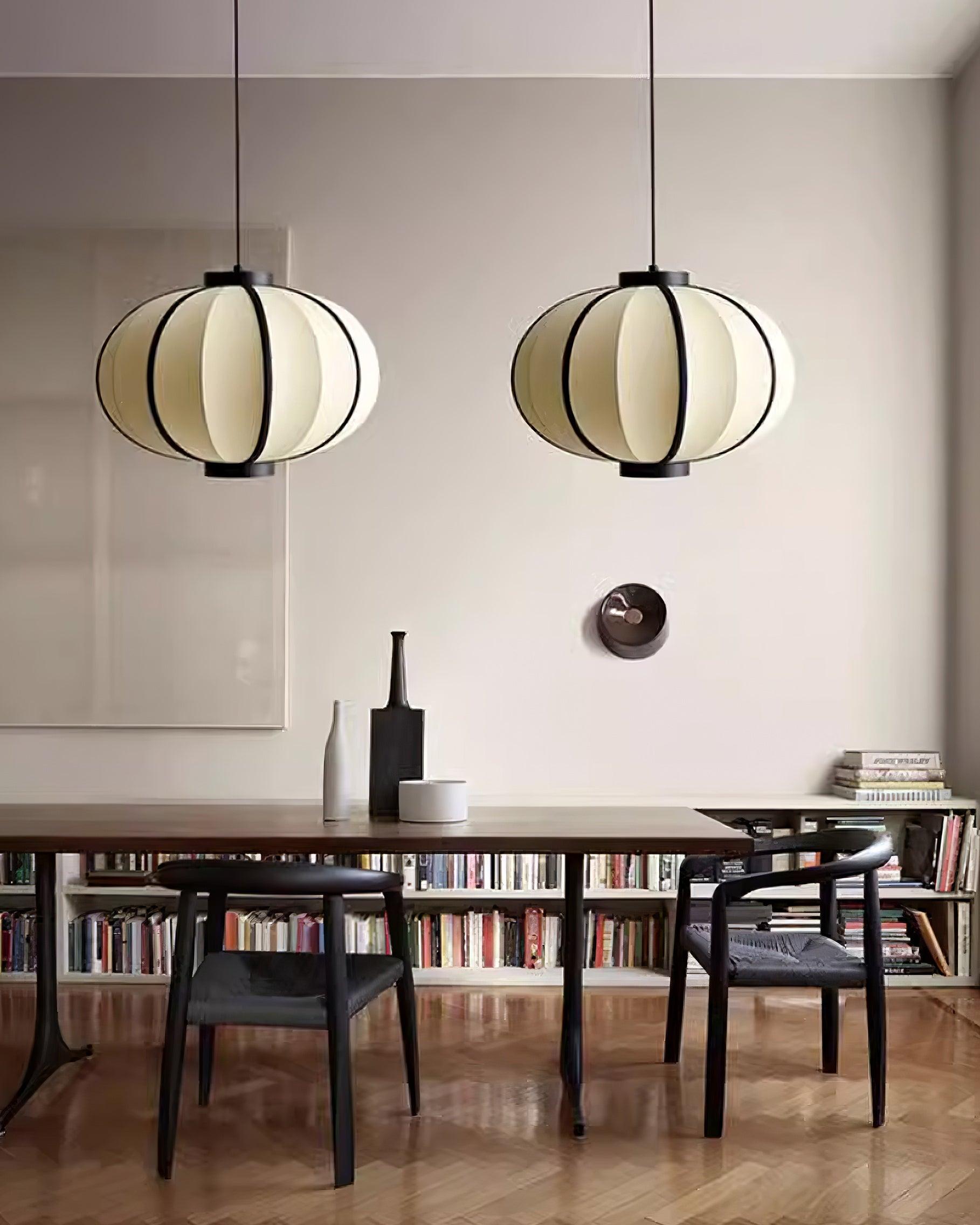 Freyza | Suspension en tissu, lanterne en tissu – Luminaire suspendu vintage pour cuisine et salle à manger