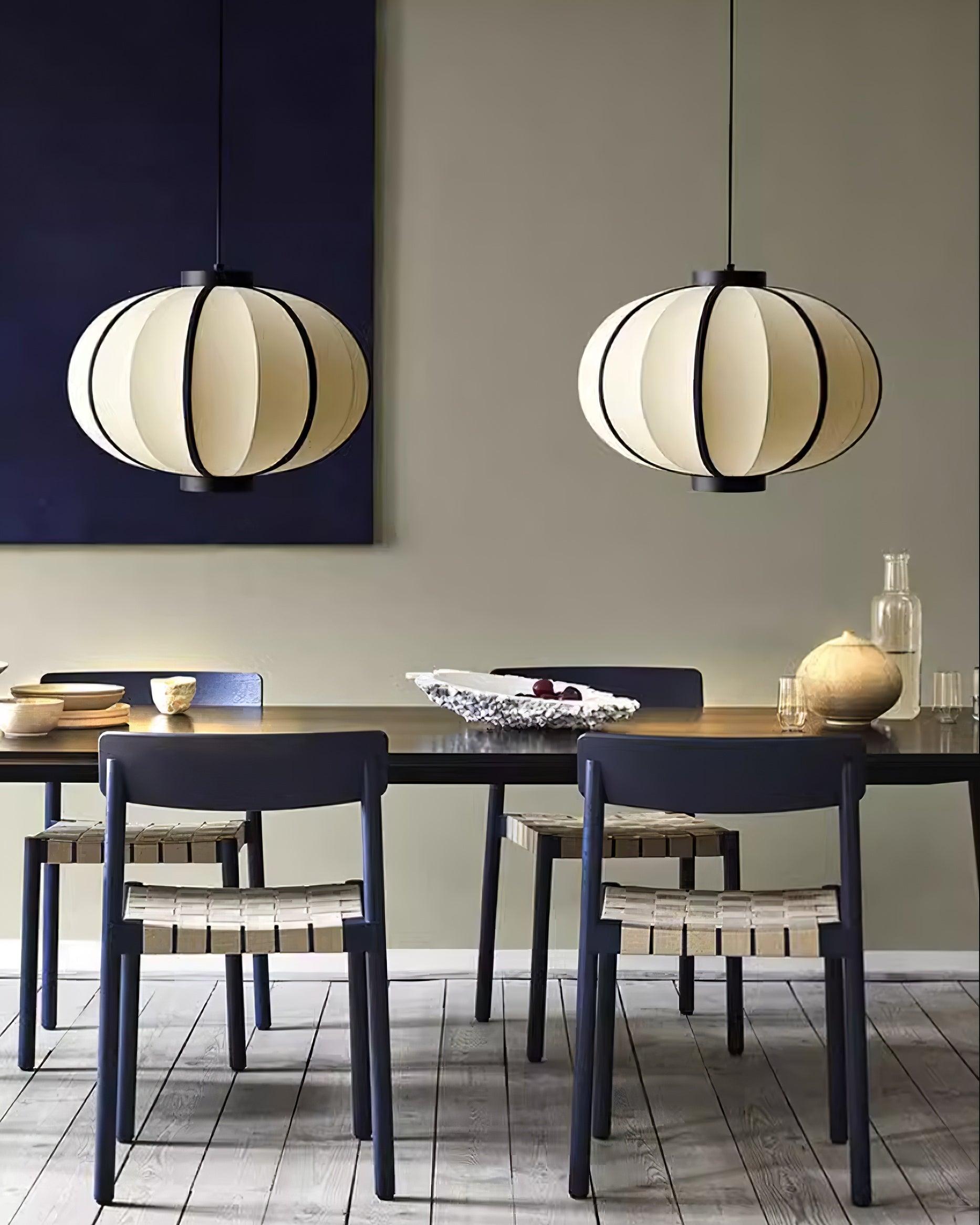 Freyza | Suspension en tissu, lanterne en tissu – Luminaire suspendu vintage pour cuisine et salle à manger