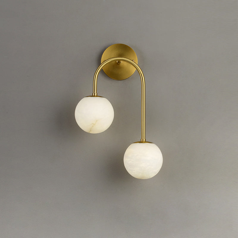 Freyza | Elthaila Wandleuchte aus Messing und Alabaster – Schlafzimmer, Flur