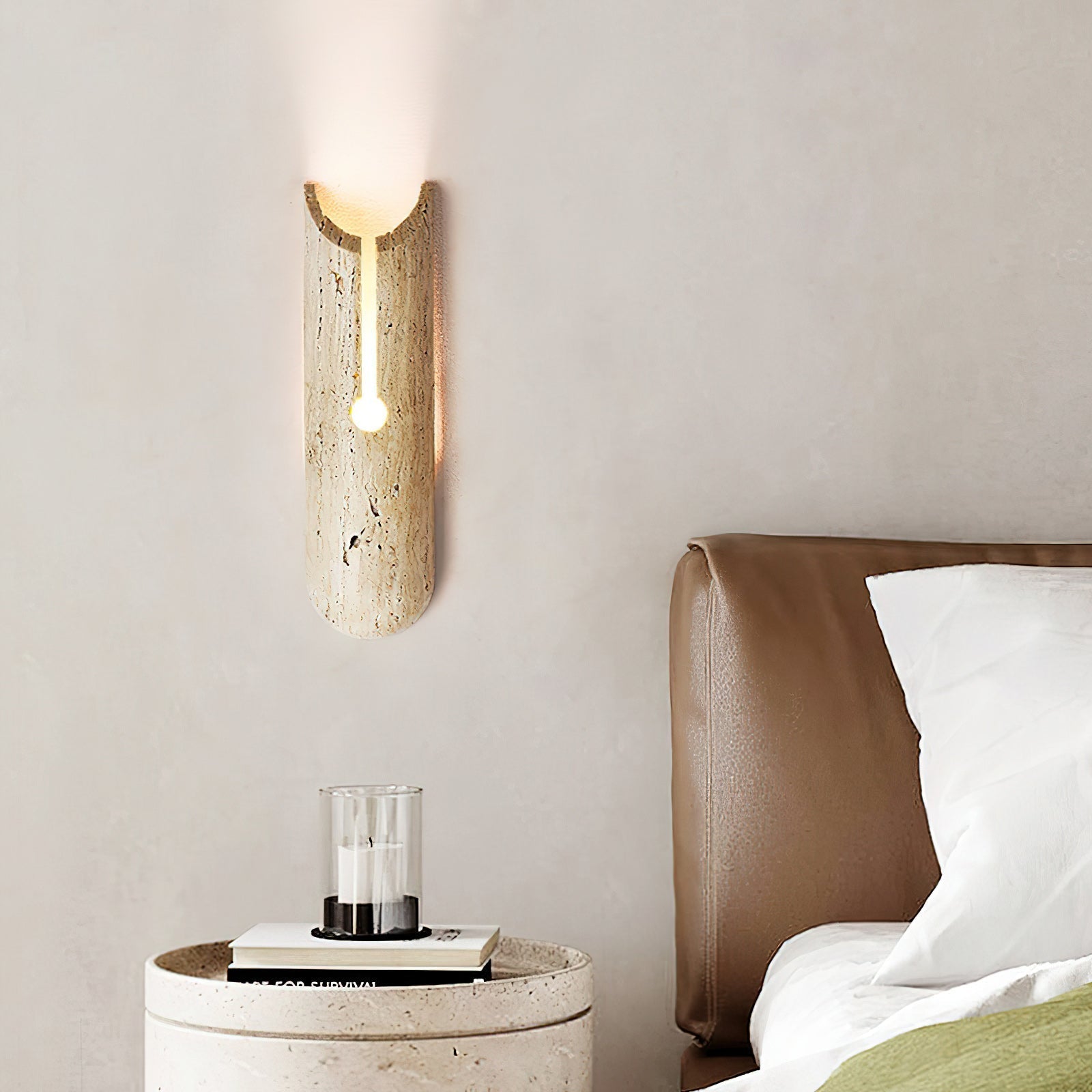 Freyza | Olnorila Travertine Wall Wall Light – Bedroom Hallway