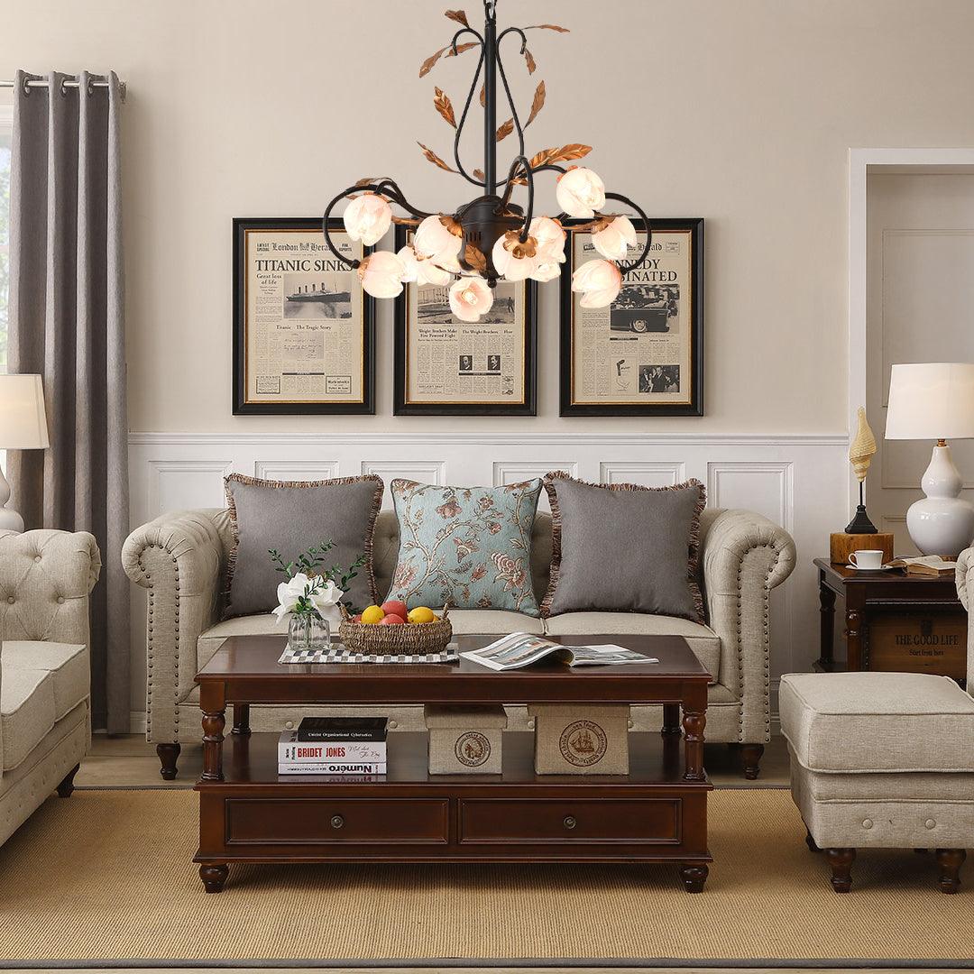 Freyza | Avelora Vintage Industrial Glass Chandelier – Industrial Dining Room Living Room
