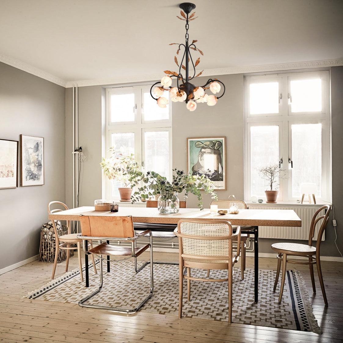 Freyza | Avelora Vintage Industrial Glass Chandelier – Industrial Dining Room Living Room