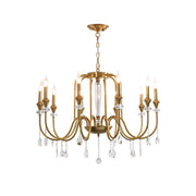 Freyza | Ercararis Vintage Industrial Brass Crystal Chandelier – Industrial Dining Room Living Room