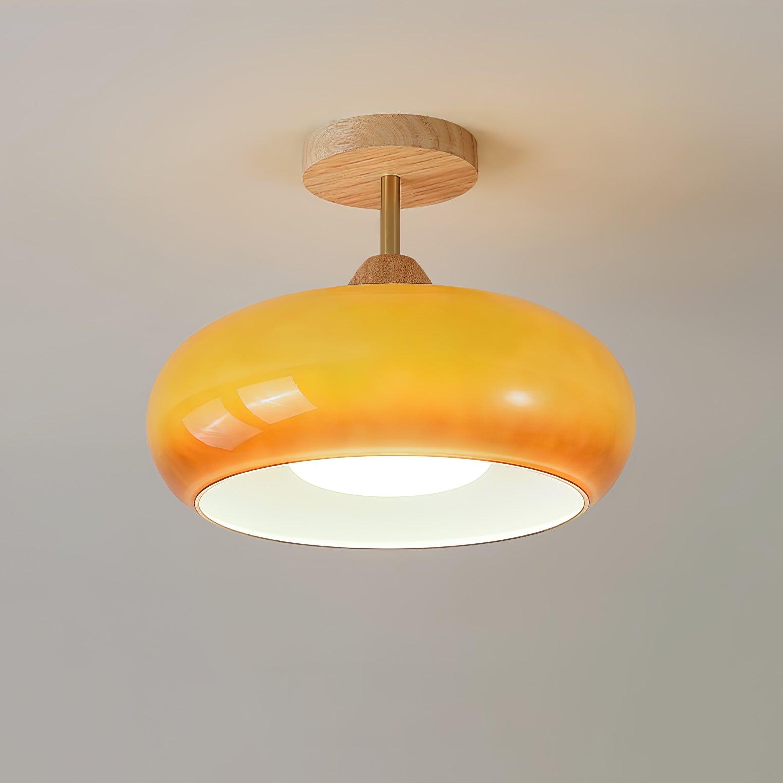 Freyza | Plafonnier affleurant en verre blanc – Chambre, couloir, cuisine