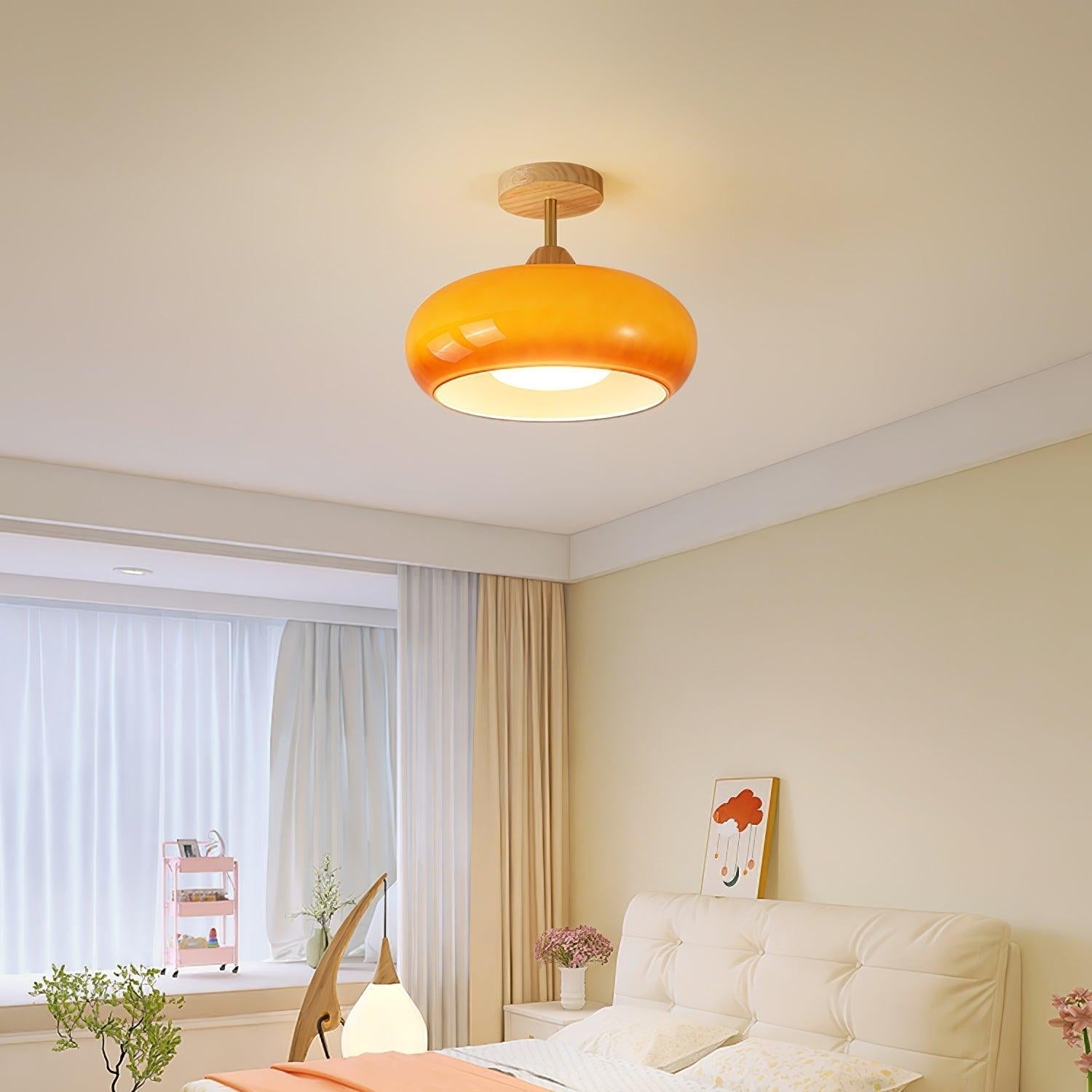 Freyza | Plafonnier affleurant en verre blanc – Chambre, couloir, cuisine