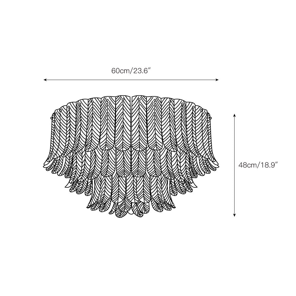Freyza | Vosolara Postmodern Luxury Brass Glass Ceiling Light – Modern Bedroom Living Room