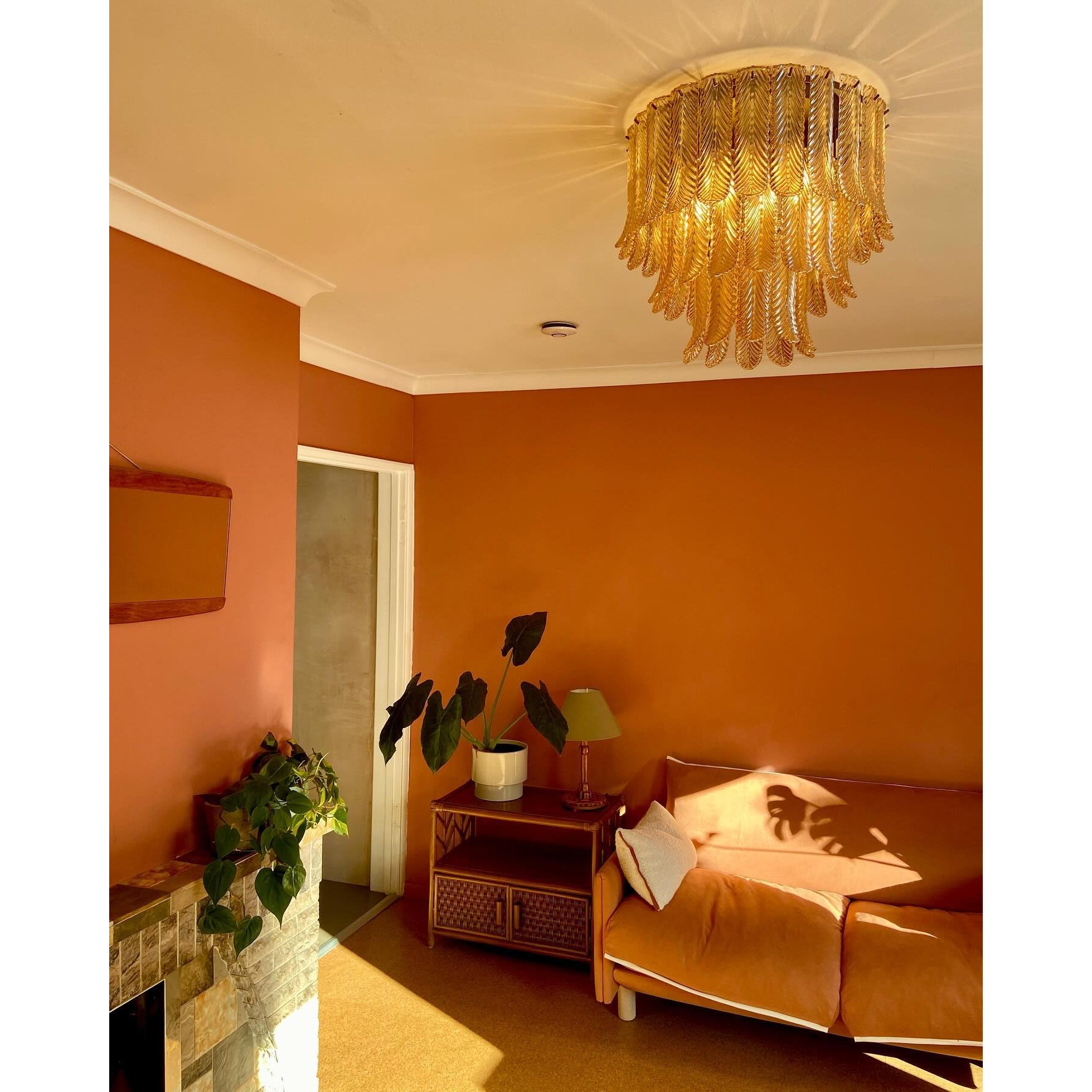 Freyza | Vosolara Postmodern Luxury Brass Glass Ceiling Light – Modern Bedroom Living Room