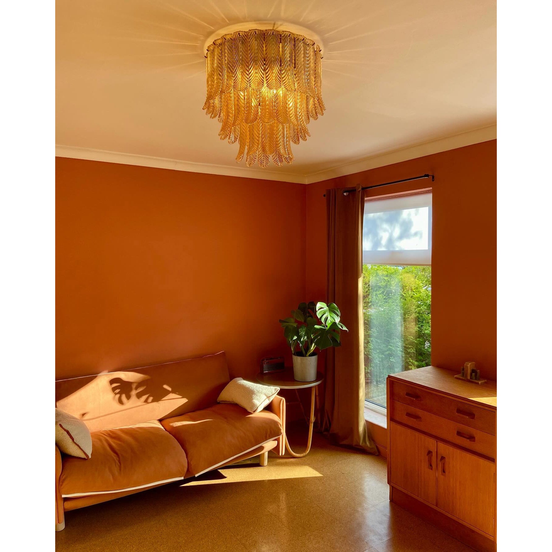 Freyza | Vosolara Postmodern Luxury Brass Glass Ceiling Light – Modern Bedroom Living Room