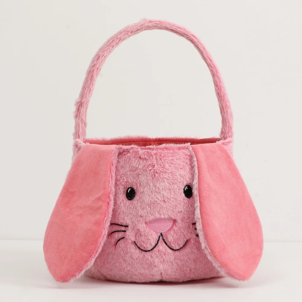 Plush Easter Basket for Kids with Cute Bunny Ears | Soft & Fluffy Design for Egg Hunts 10