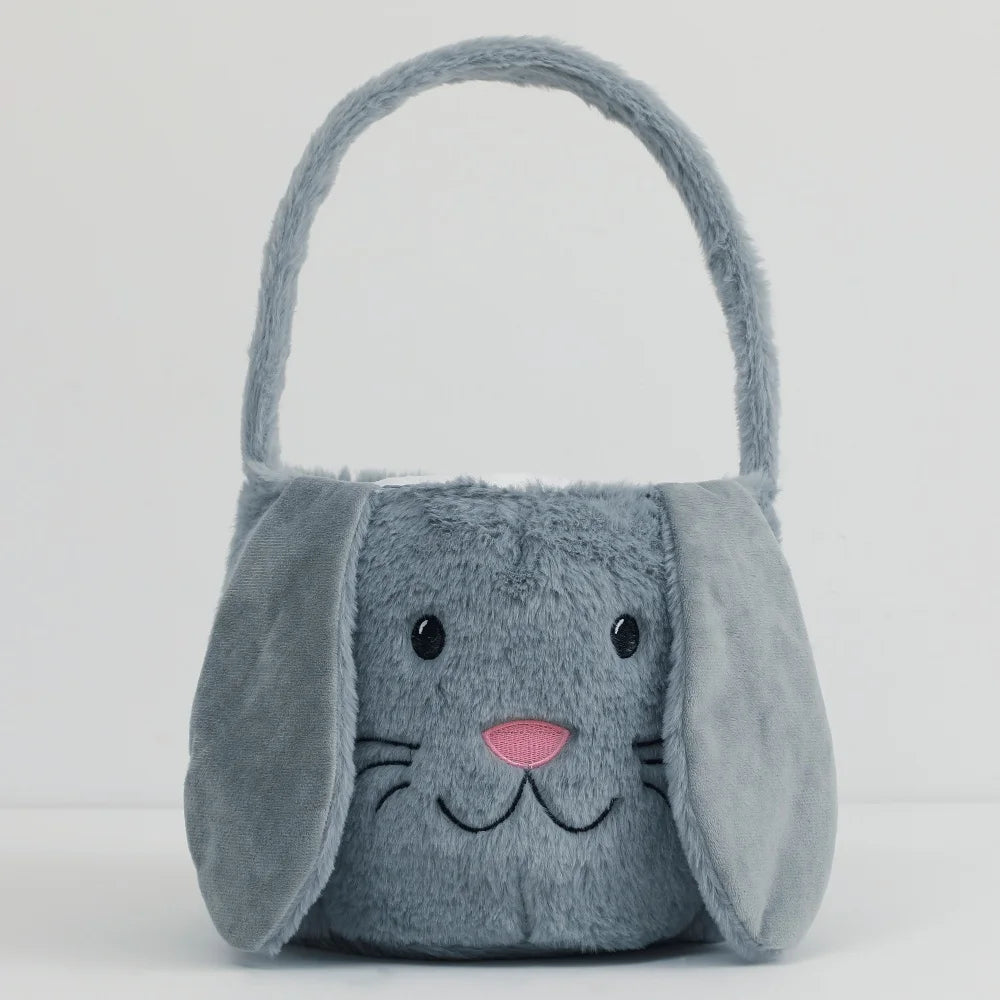 Plush Easter Basket for Kids with Cute Bunny Ears | Soft & Fluffy Design for Egg Hunts 11
