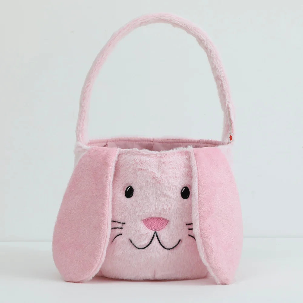 Plush Easter Basket for Kids with Cute Bunny Ears | Soft & Fluffy Design for Egg Hunts 12