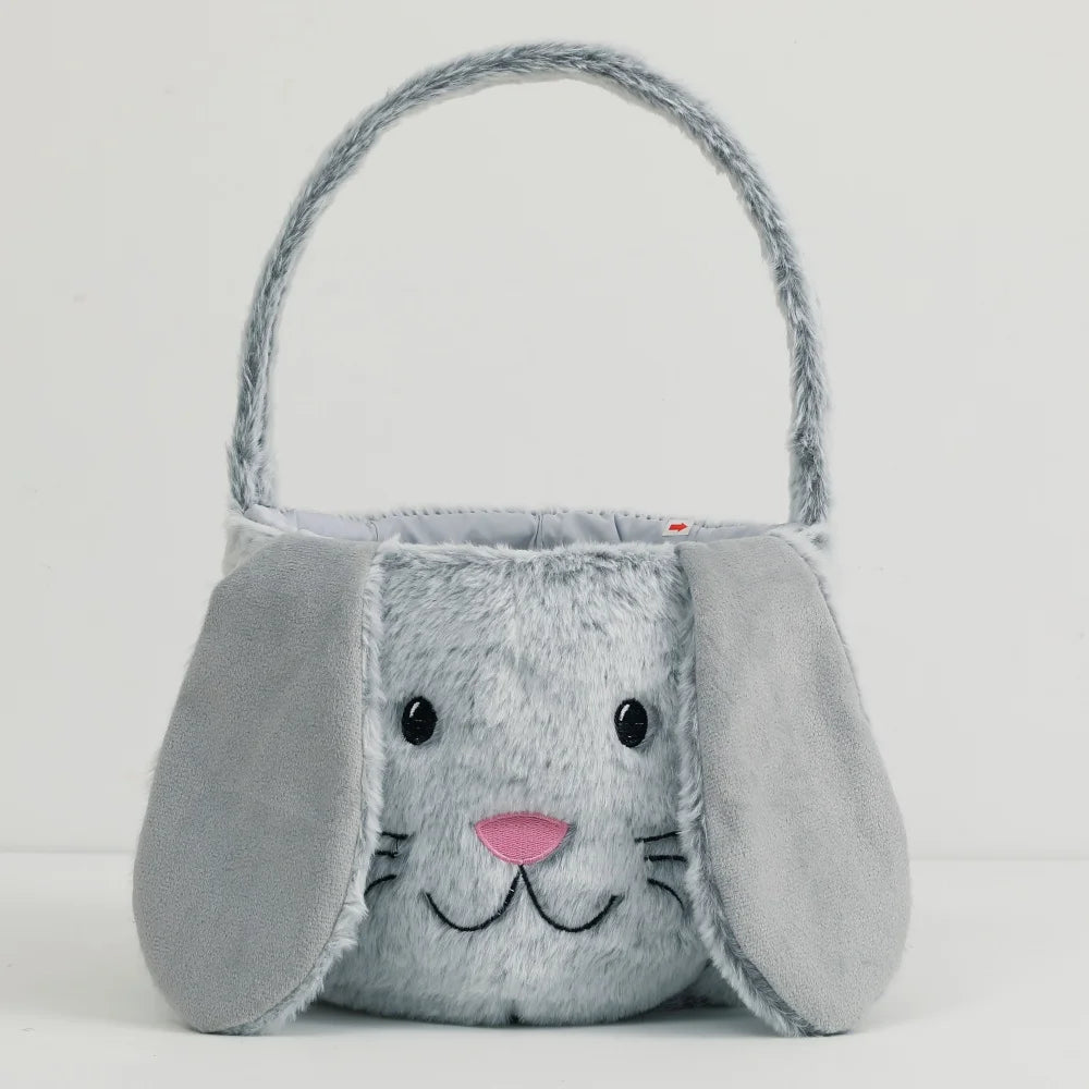Plush Easter Basket for Kids with Cute Bunny Ears | Soft & Fluffy Design for Egg Hunts 13