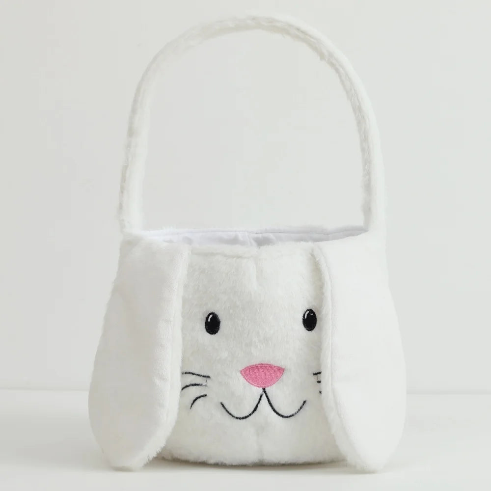Plush Easter Basket for Kids with Cute Bunny Ears | Soft & Fluffy Design for Egg Hunts 15