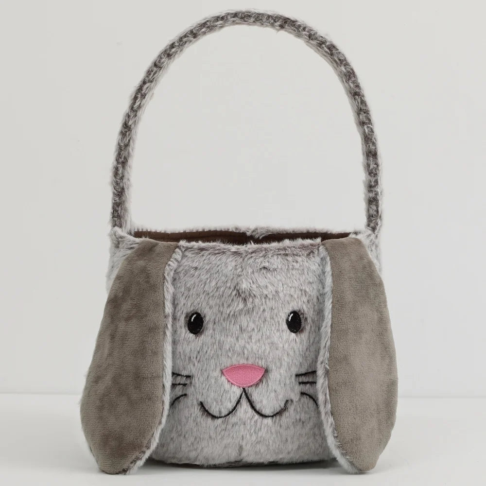 Plush Easter Basket for Kids with Cute Bunny Ears | Soft & Fluffy Design for Egg Hunts 16