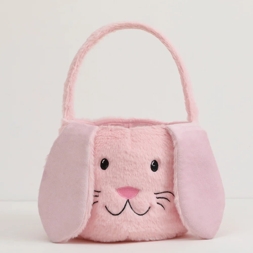 Plush Easter Basket for Kids with Cute Bunny Ears | Soft & Fluffy Design for Egg Hunts 17
