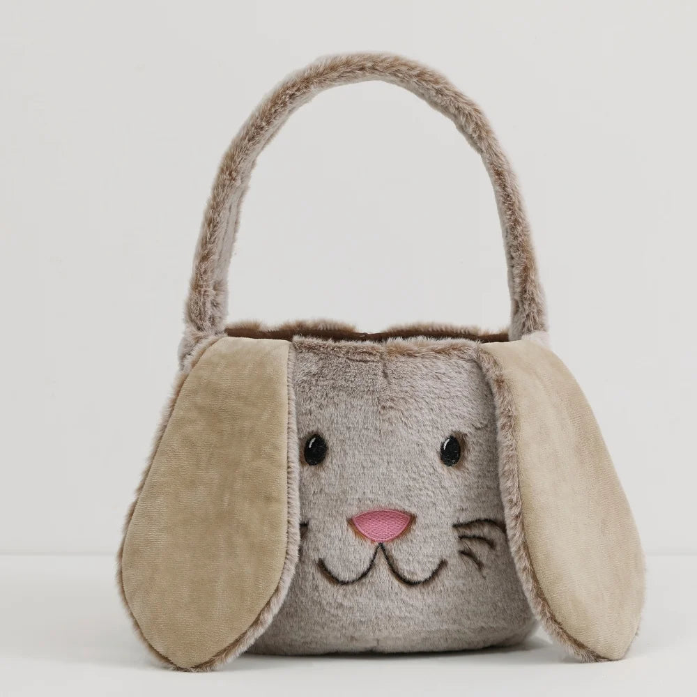Plush Easter Basket for Kids with Cute Bunny Ears | Soft & Fluffy Design for Egg Hunts 18