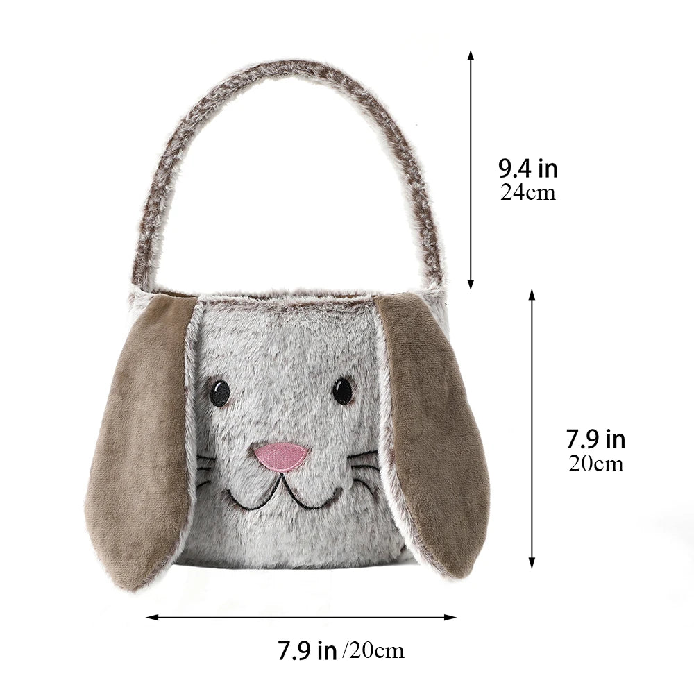 Plush Easter Basket for Kids with Cute Bunny Ears | Soft & Fluffy Design for Egg Hunts 5