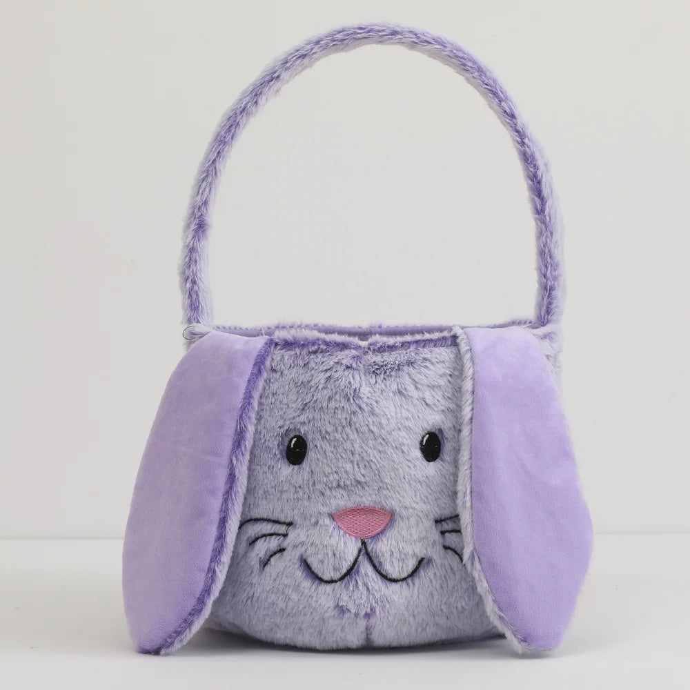 Plush Easter Basket for Kids with Cute Bunny Ears | Soft & Fluffy Design for Egg Hunts 7