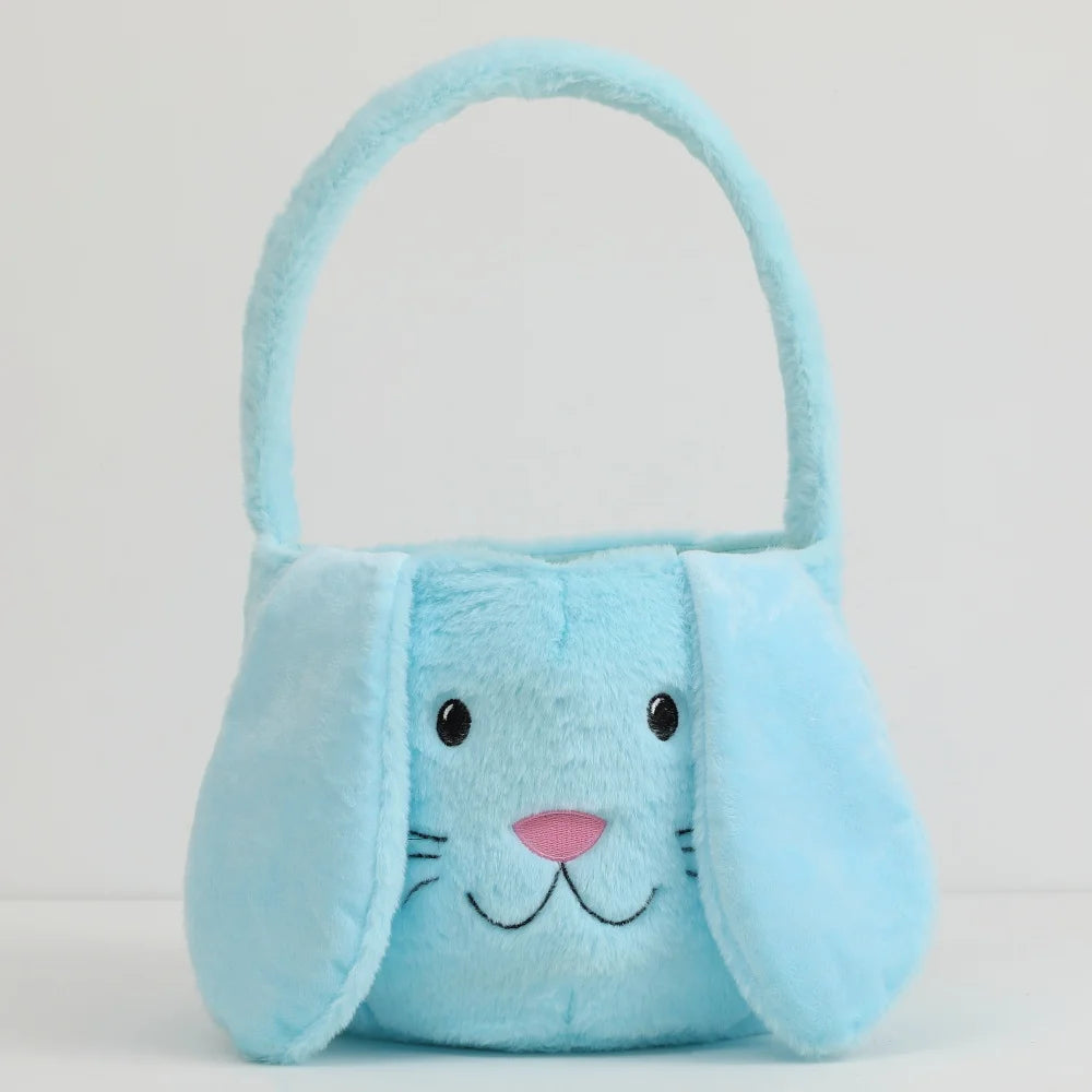 Plush Easter Basket for Kids with Cute Bunny Ears | Soft & Fluffy Design for Egg Hunts 9